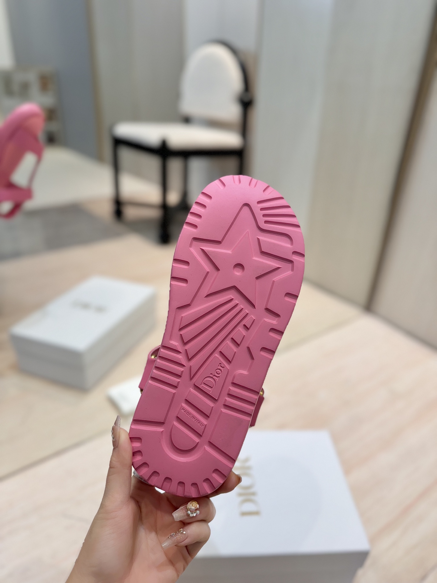 Dior Riviera D-Wave Pink Leather Logo Espadrille Sandals 11 i1742727264001 9546 0 9