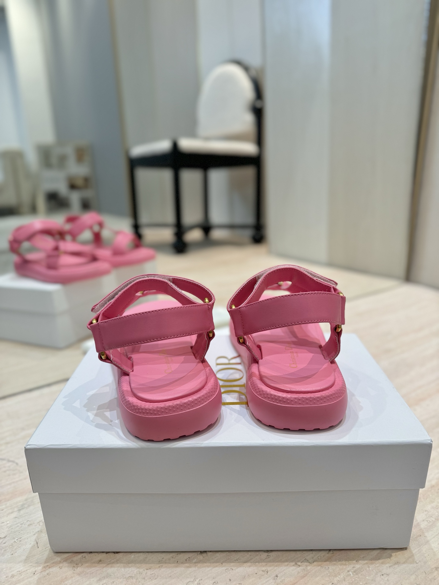 Dior Riviera D-Wave Pink Leather Logo Espadrille Sandals 8 i1742727264036 138 0 6