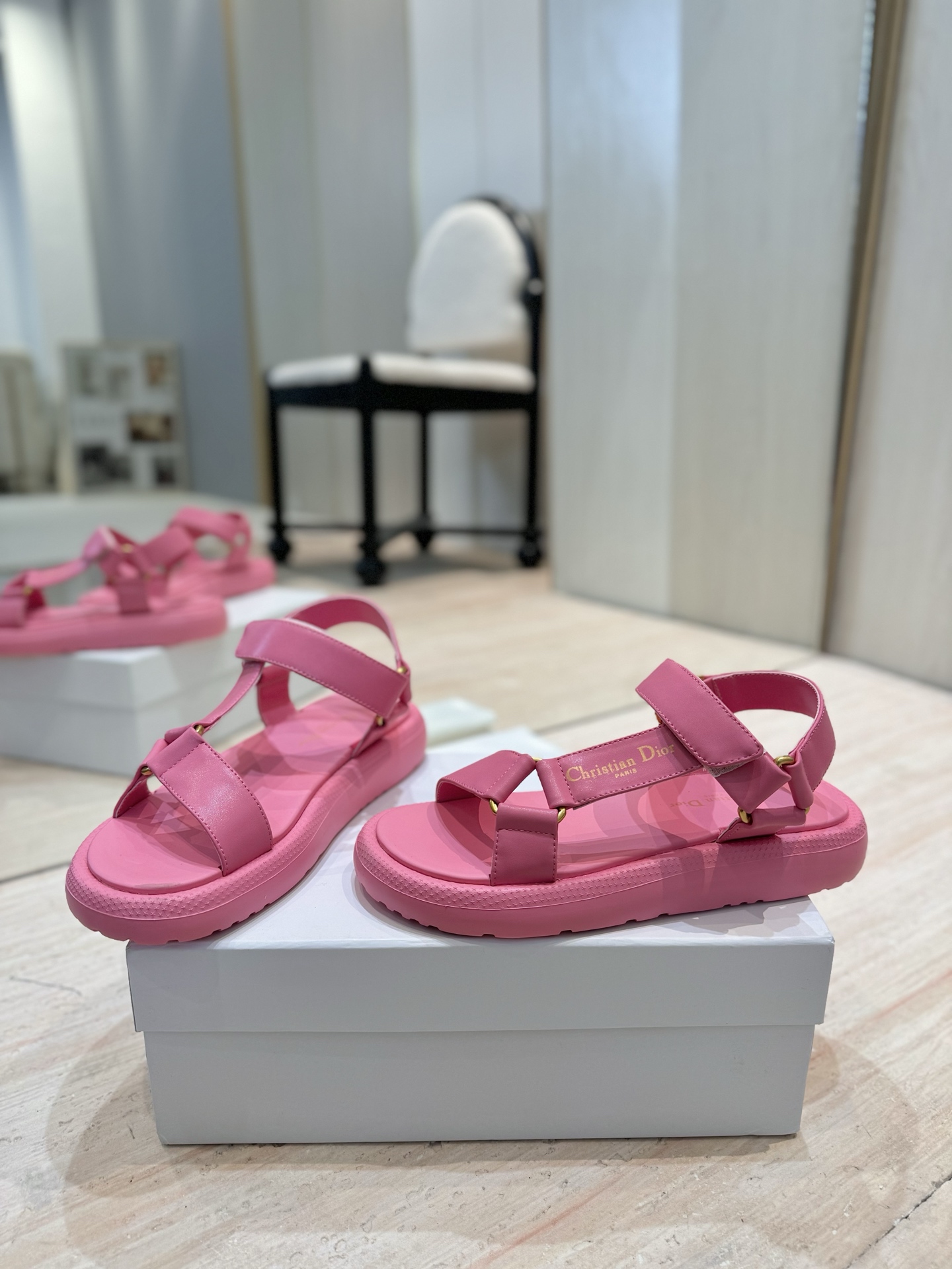 Dior Riviera D-Wave Pink Leather Logo Espadrille Sandals 4 i1742727265059 6633 0 2