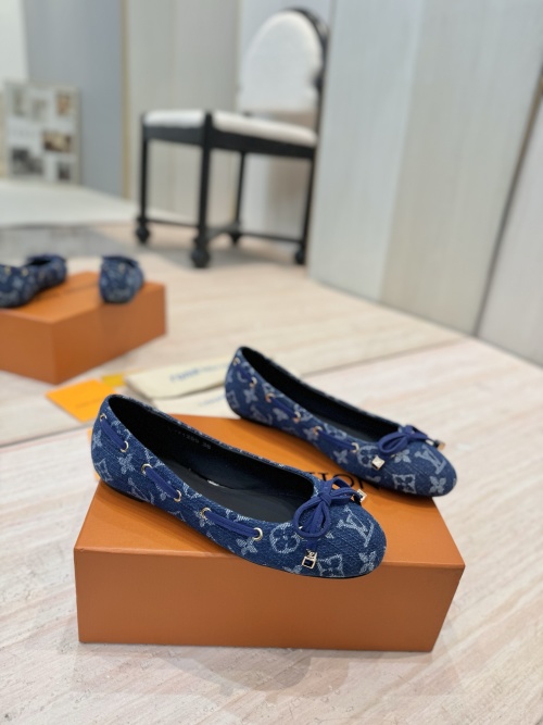 Louis Vuitton Denim Ballet Flats with Bow Detail, Women's Size 35-40 1 Louis Vuitton Denim Ballet Flats with Bow Detail, Women's Size 35-40