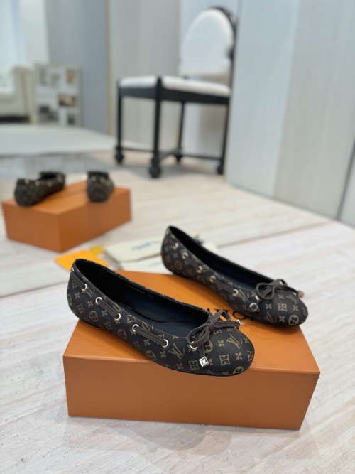 Louis Vuitton Monogram Canvas Ballet Flats with Bow Accent (Size 35-40)