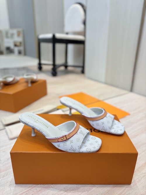 Louis Vuitton Denim Kitten Heel Mules - Chic, Comfortable, & Classic 1 Louis Vuitton Denim Kitten Heel Mules - Chic, Comfortable, & Classic