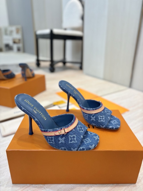 Louis Vuitton Denim Kitten Heel Mules - Classic & Chic Summer Footwear 1 Louis Vuitton Denim Kitten Heel Mules - Classic & Chic Summer Footwear