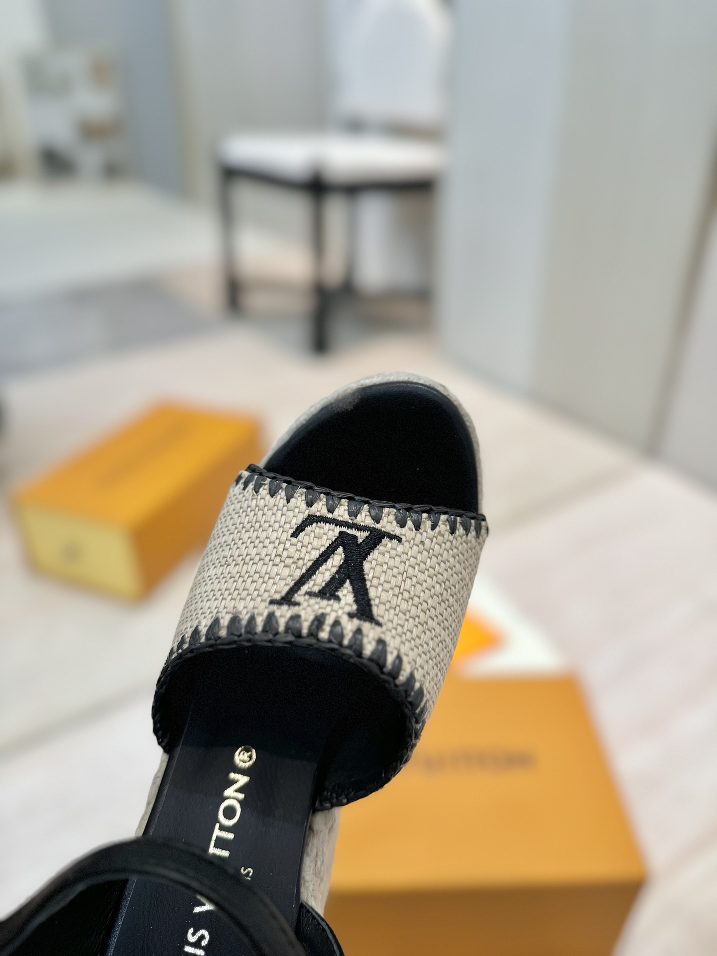 Louis Vuitton Women's Espadrille Wedge Sandals, Beige and Black, Size 35-39 11 i1745754235370 6784 0 9