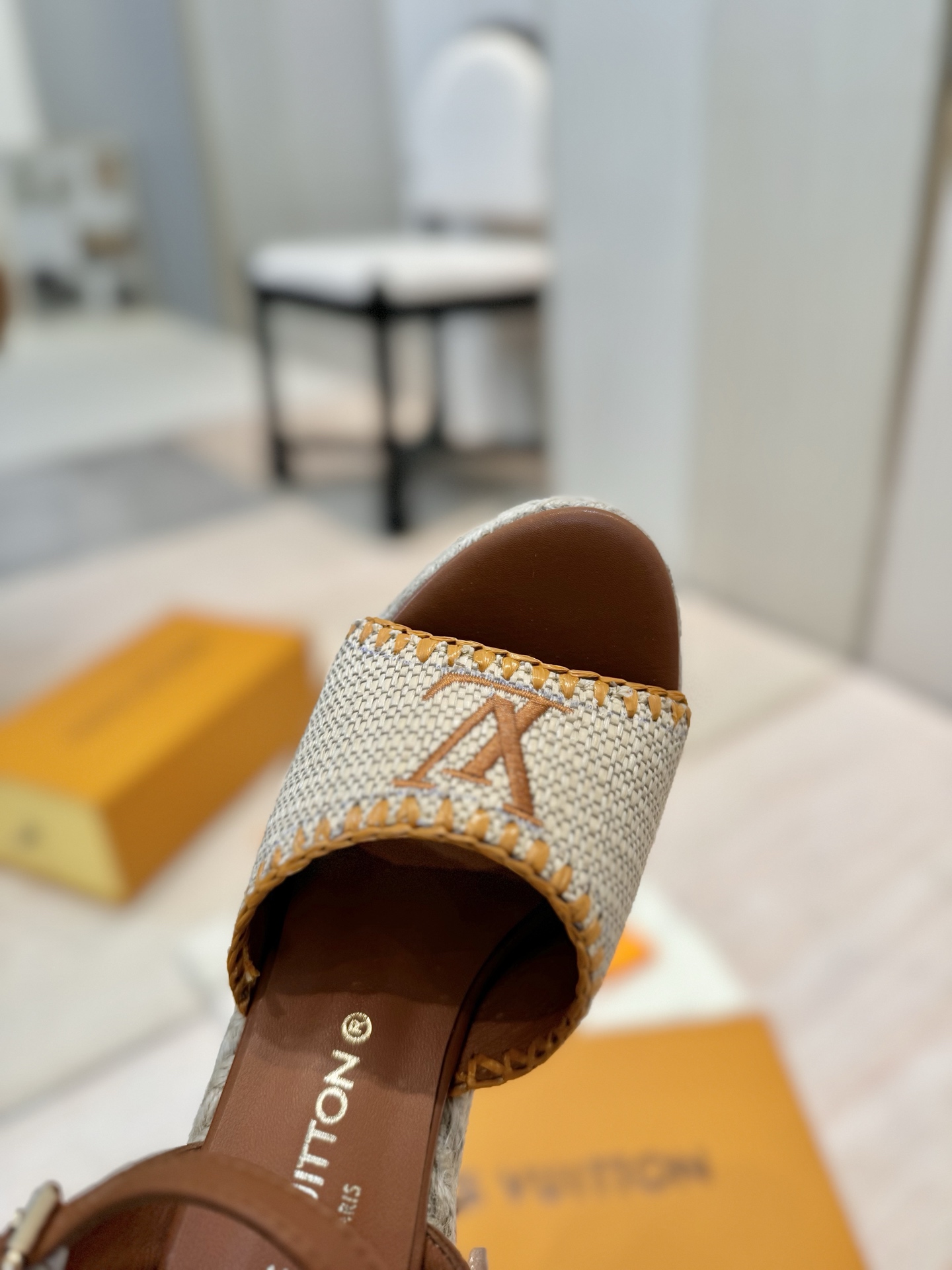 Louis Vuitton Takashi Espadrille Wedge Sandal, Beige Leather, Size 35-39 10 i1745754386009 1711 0 7