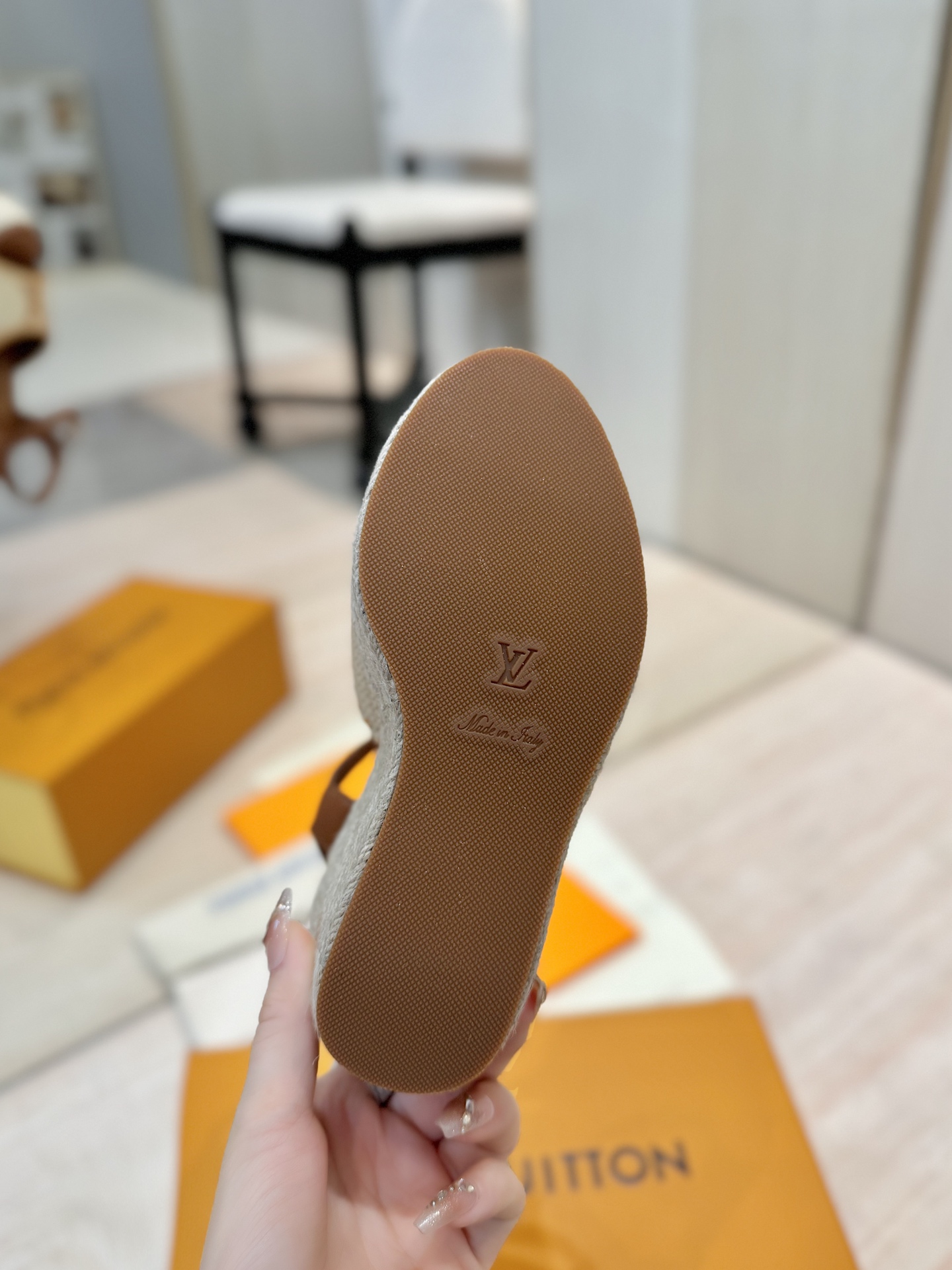 Louis Vuitton Takashi Espadrille Wedge Sandal, Beige Leather, Size 35-39 11 i1745754387254 826 0 8