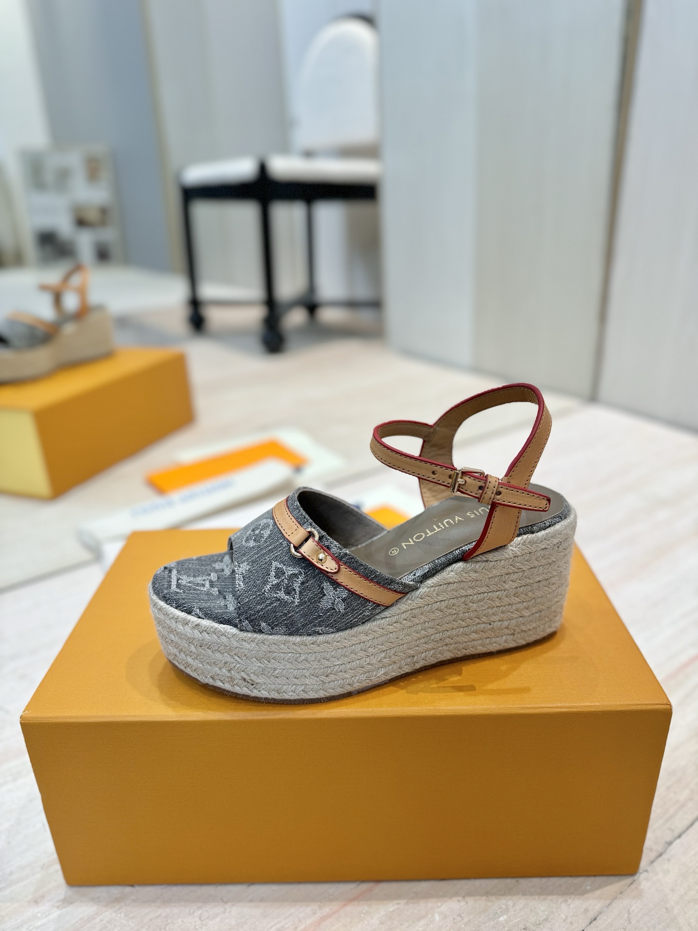 Louis Vuitton x Murakami Takashi Espadrille Wedge Sandals - Denim 6 i1745755316855 3892 0 4