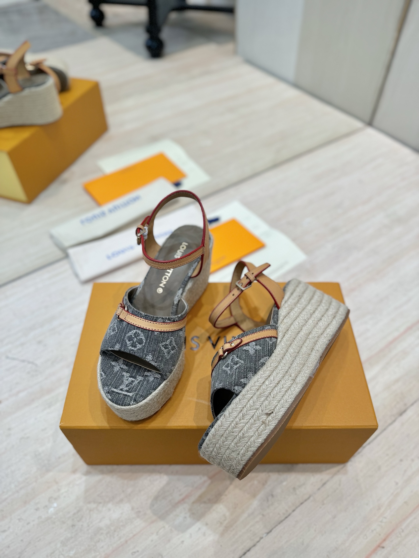 Louis Vuitton x Murakami Takashi Espadrille Wedge Sandals - Denim 5 i1745755318189 4655 0 3