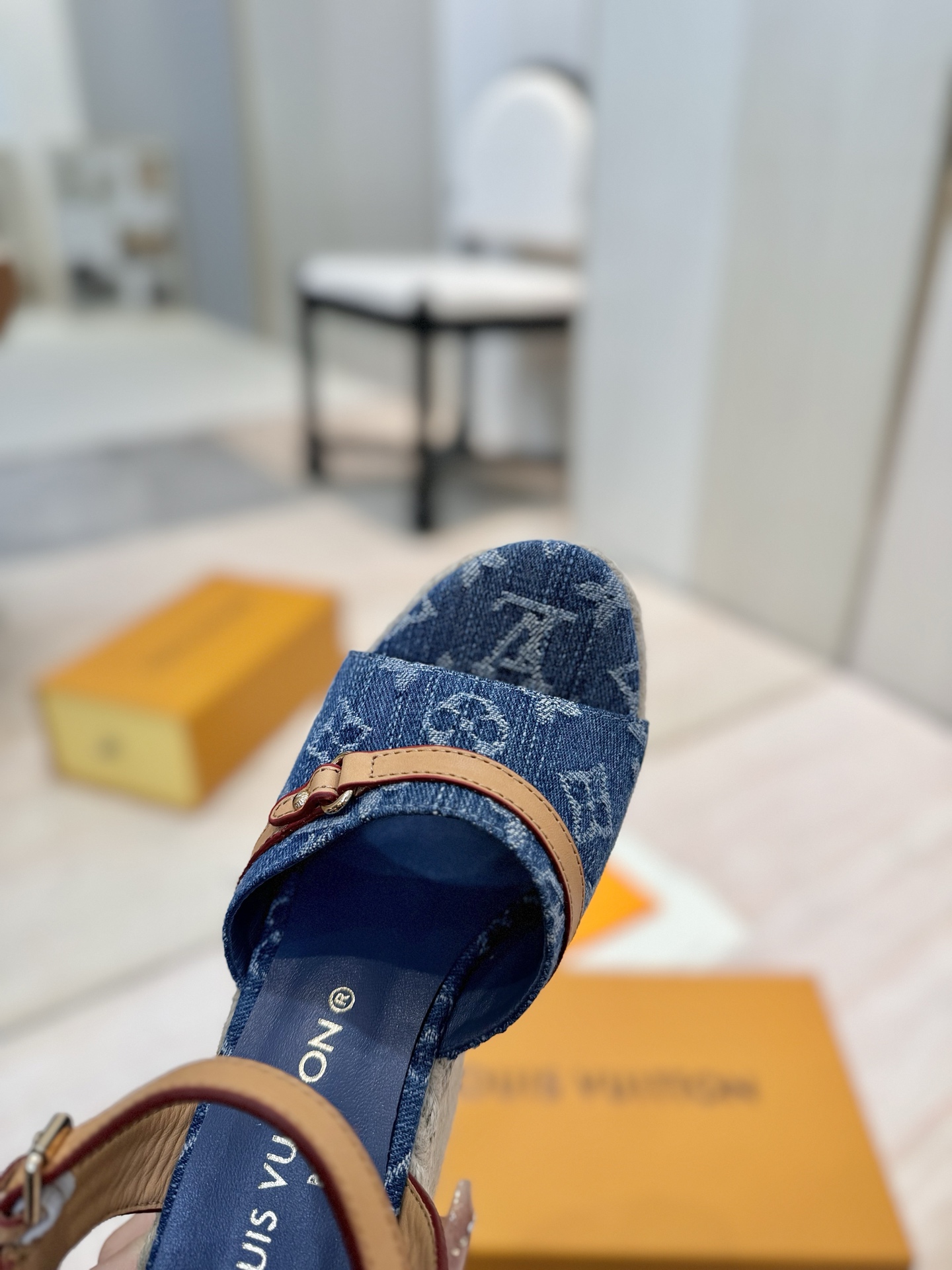 Louis Vuitton Denim Wedge Sandals – Designer Espadrille Platforms 10 i1745755803852 5343 0 8
