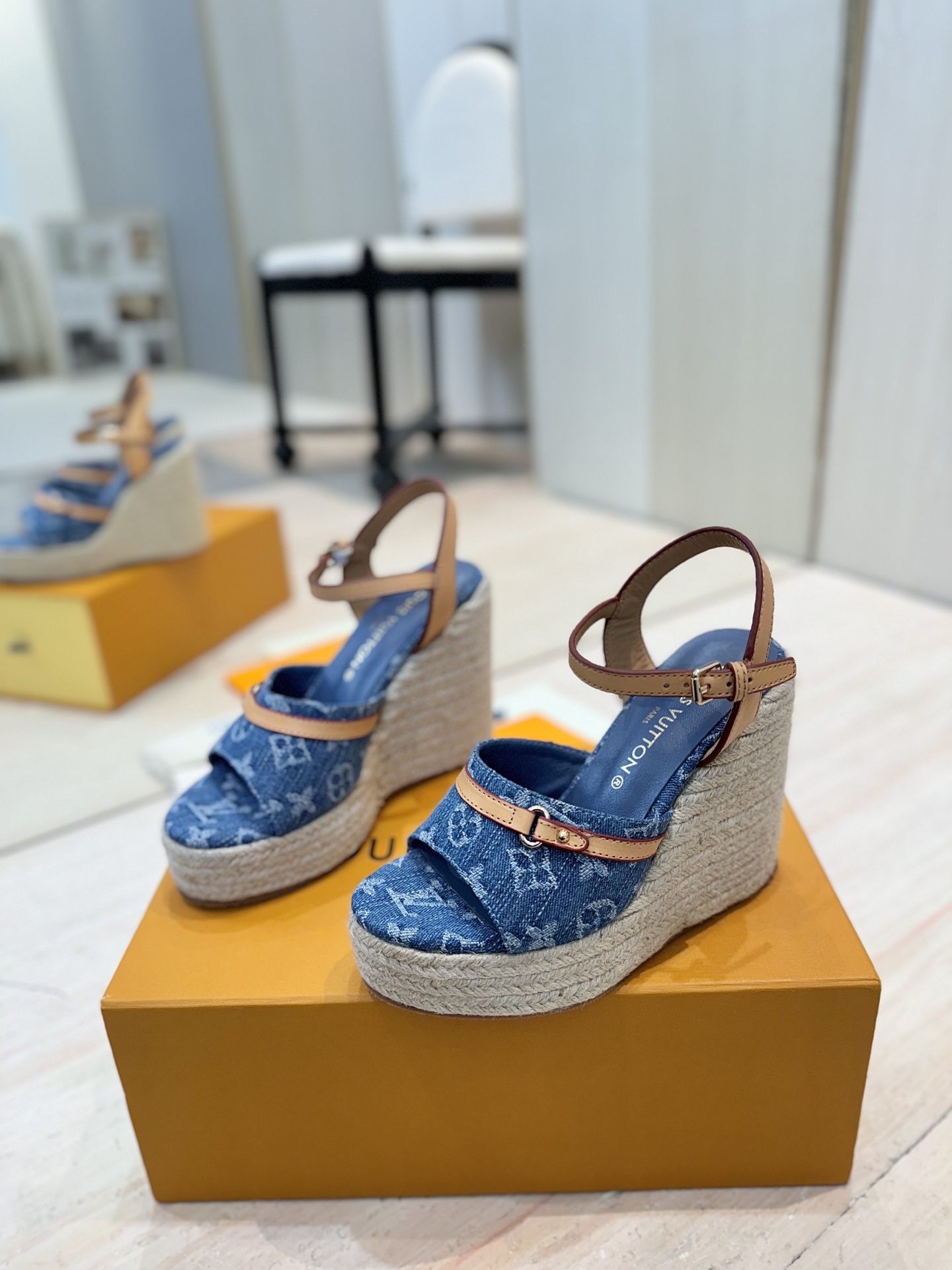 Louis Vuitton Denim Wedge Sandals – Designer Espadrille Platforms 3 i1745755805128 9144 0 1