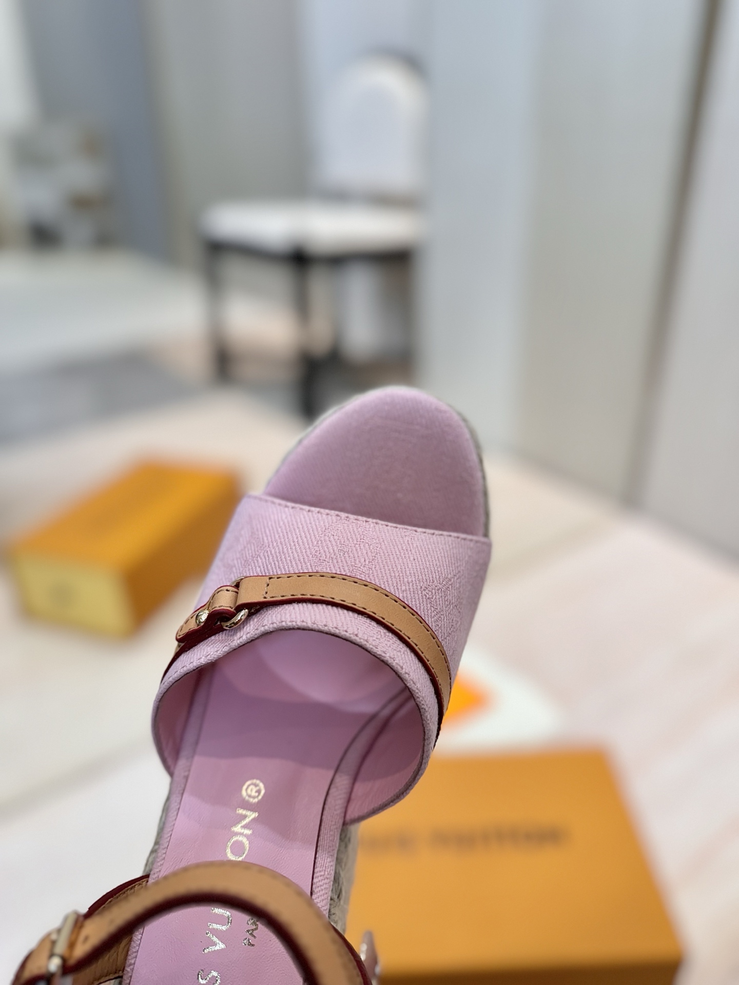 Louis Vuitton Women's 2025 Spring/Summer Pink Canvas Espadrille Wedge Sandals 10 i1745755873662 6487 0 8