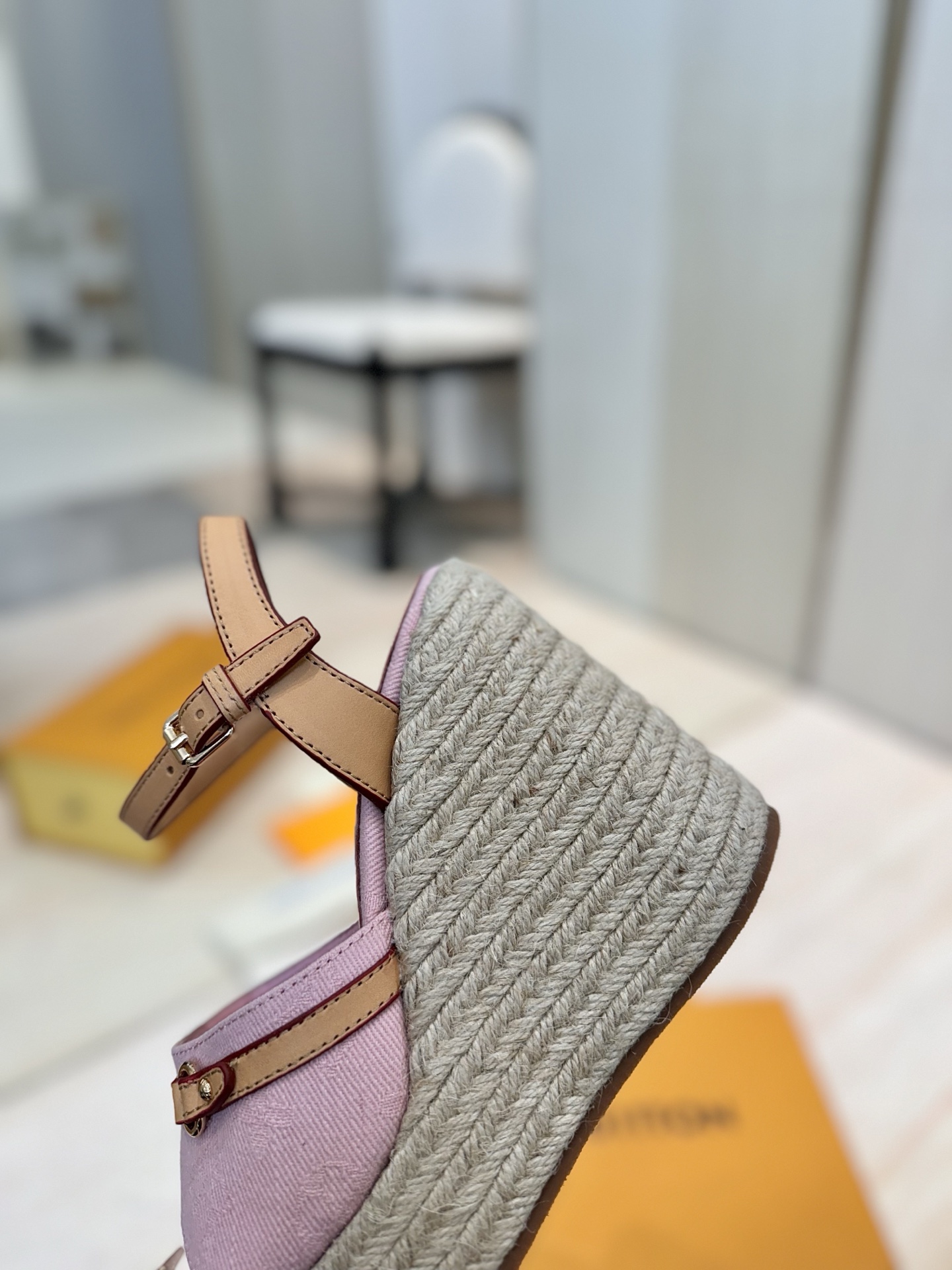 Louis Vuitton Women's 2025 Spring/Summer Pink Canvas Espadrille Wedge Sandals 8 i1745755874852 5484 0 6