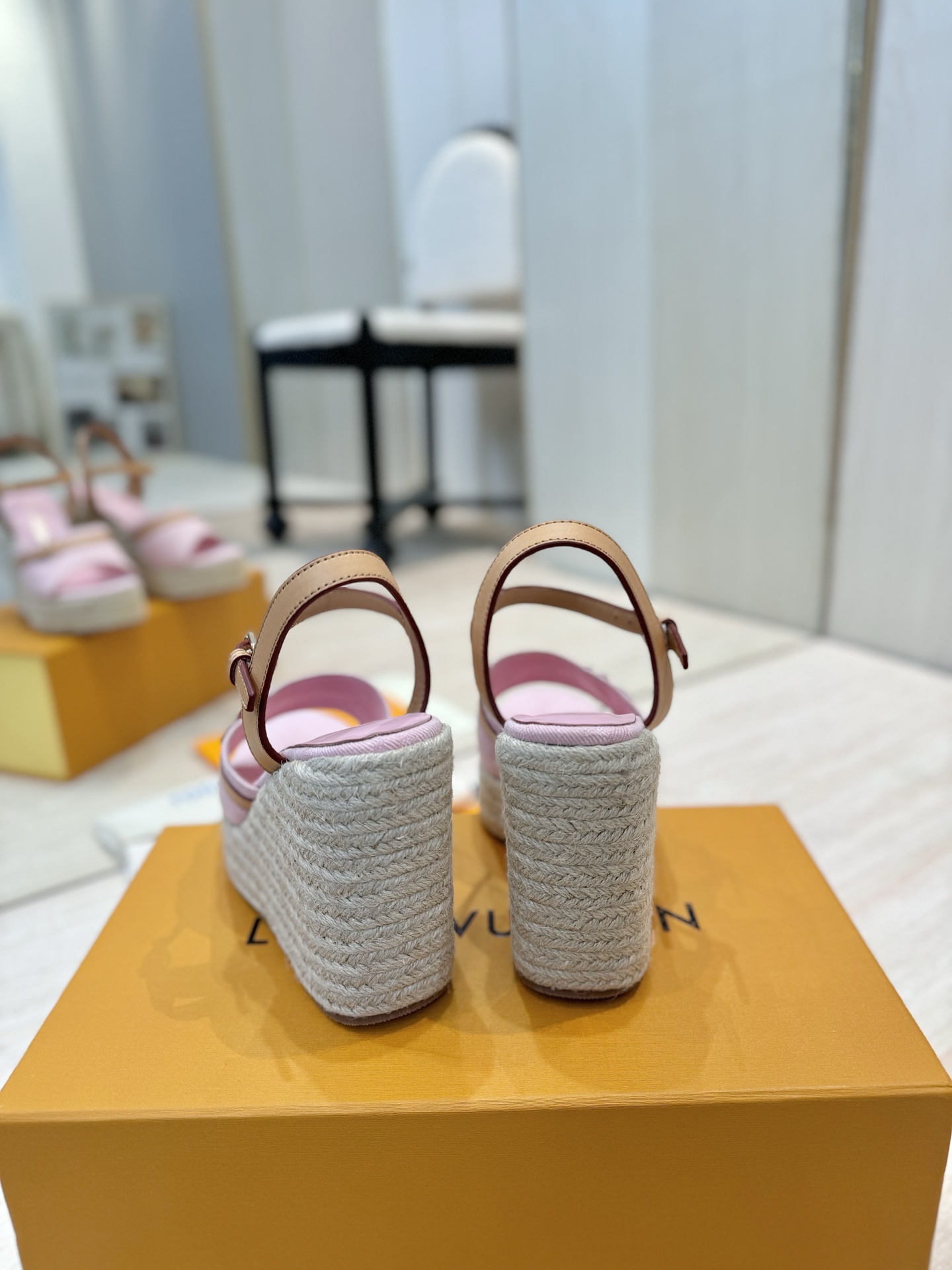 Louis Vuitton Women's 2025 Spring/Summer Pink Canvas Espadrille Wedge Sandals 7 i1745755875030 7496 0 5