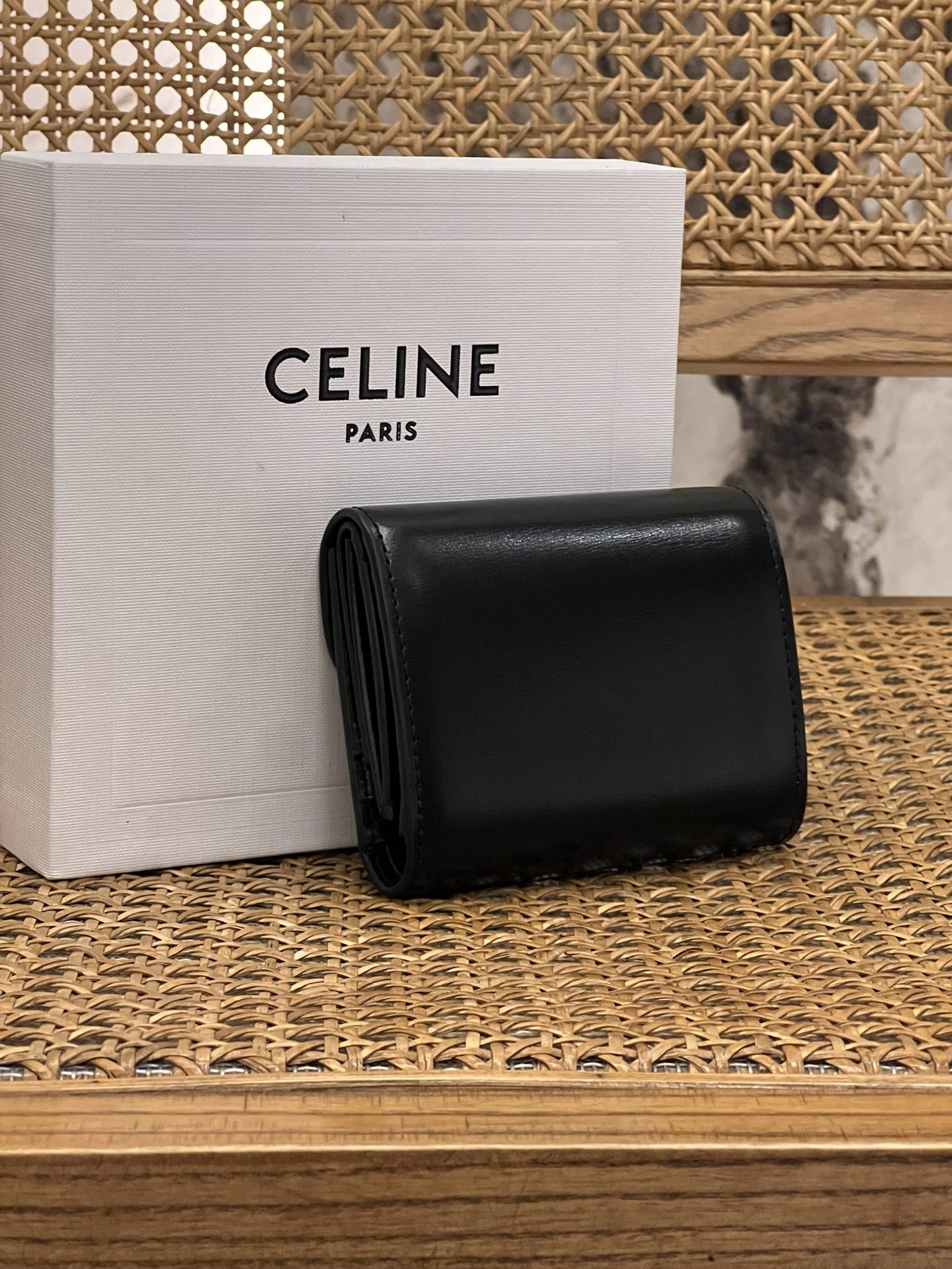 [Celine Wallets]TRIOMPHECANVAS Logo PrintGold metal parts TRIOMPHE Metall