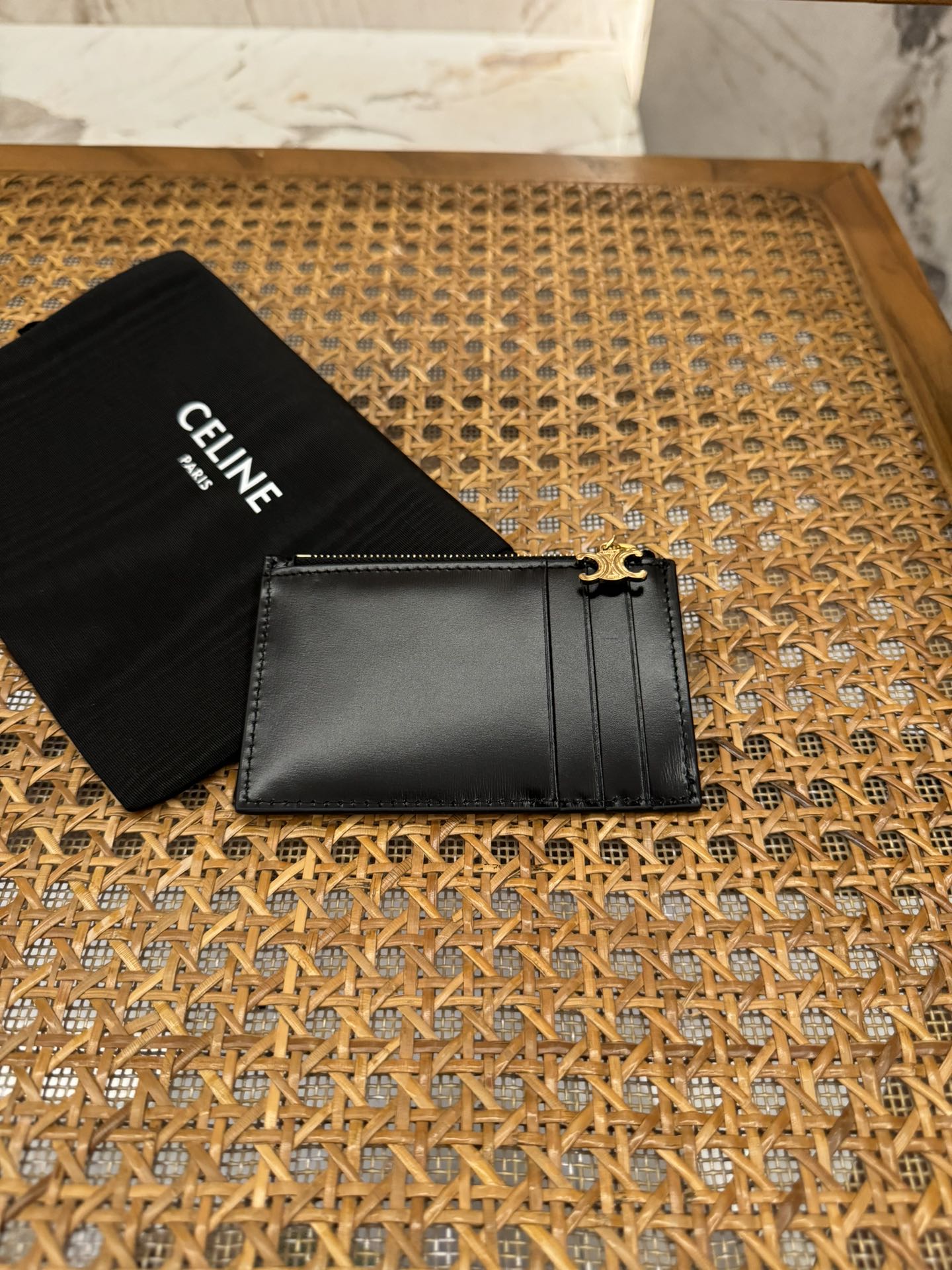 [Celine Wallets]New card bagcow leathercow leather liningGolden finish
