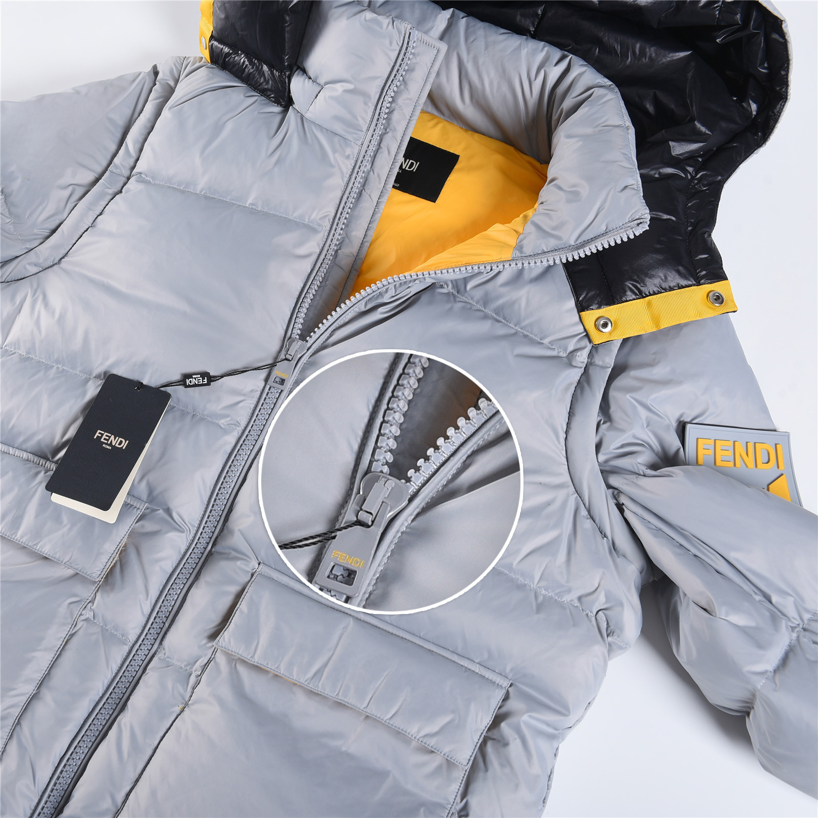 #正品级:FENDI FW25 秋冬新品休闲轻奢连帽【可卸帽】羽绒服男女款#F03# 𝗦𝗶𝘇𝗲:𝟰𝟴#