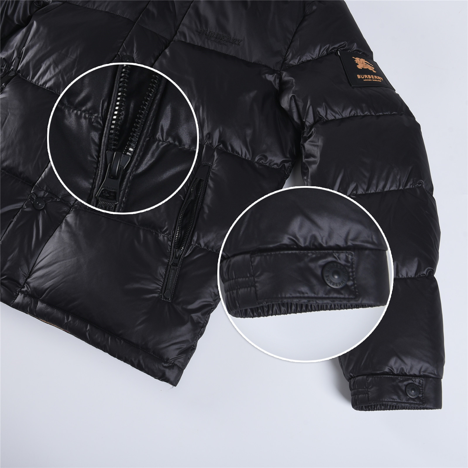 #正品级：𝗕𝘂𝗿𝗯𝗲𝗿𝗿𝘆博柏利 /巴宝莉 秋冬新品经典双拼字母徽章时尚连帽羽绒服男女款#B05# 𝗦𝗶