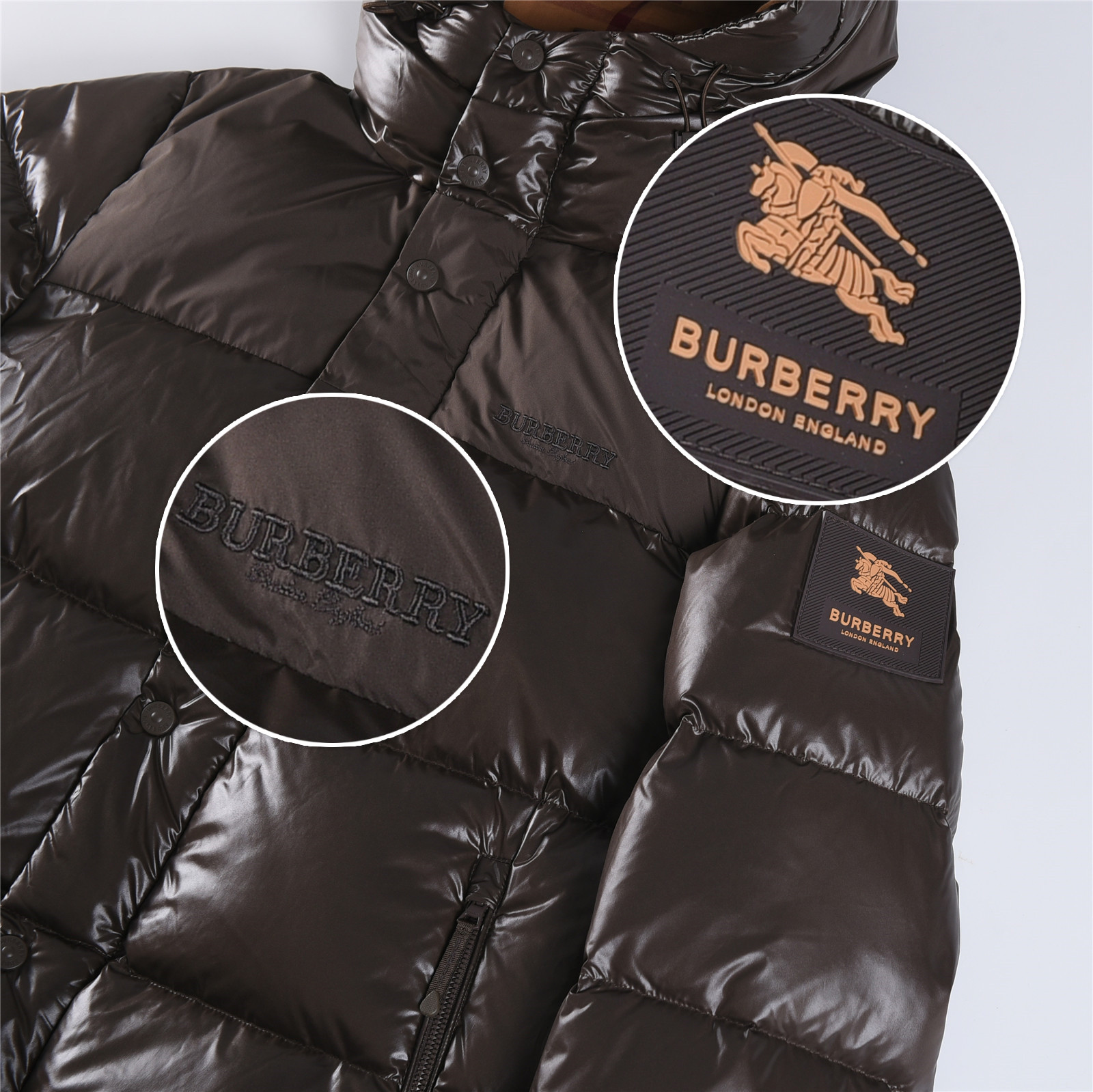 #正品级：𝗕𝘂𝗿𝗯𝗲𝗿𝗿𝘆博柏利 /巴宝莉 秋冬新品经典双拼字母徽章时尚连帽羽绒服男女款#B05# 𝗦𝗶