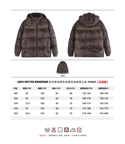 Louis Vuitton Monogram Padded Down Jacket Detachable Hood Unisex 1 Louis Vuitton Monogram Padded Down Jacket Detachable Hood Unisex