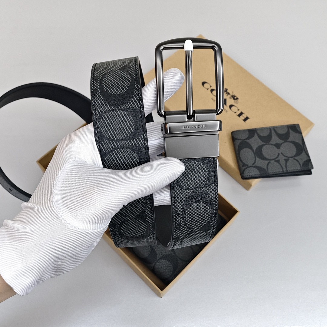 蔻驰三件套
（皮带+钱包+卡包）
皮带-宽3.8cm-长1.2米（可裁剪）