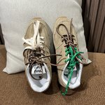 MiuMiu Shoes Sneakers Splicing Rubber Sheepskin Sweatpants