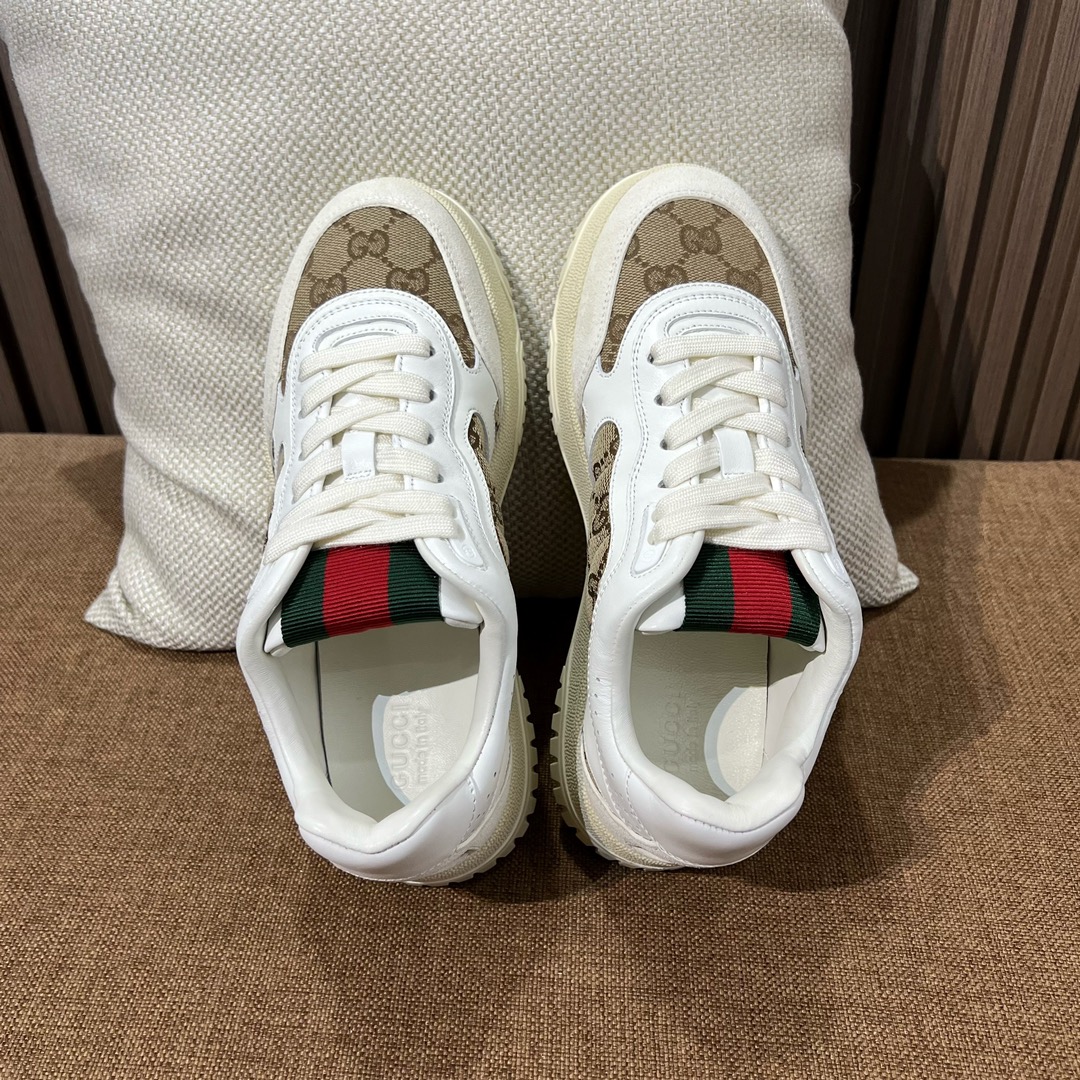 Gucci Skateboard Schuhe Turnschuhe Grün Rot Weiß Leinwand