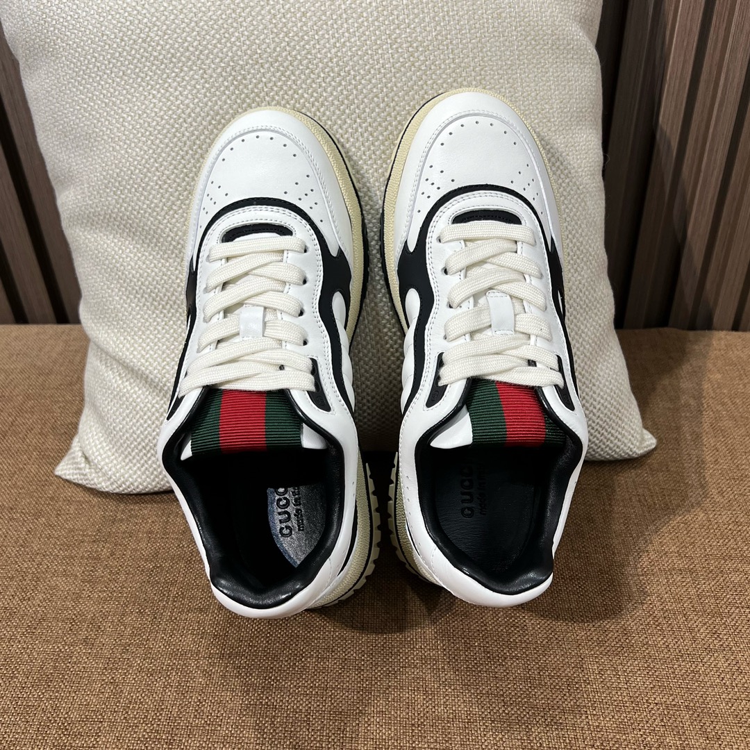 Gucci Skateboard Schuhe Turnschuhe Grün Rot Weiß Leinwand