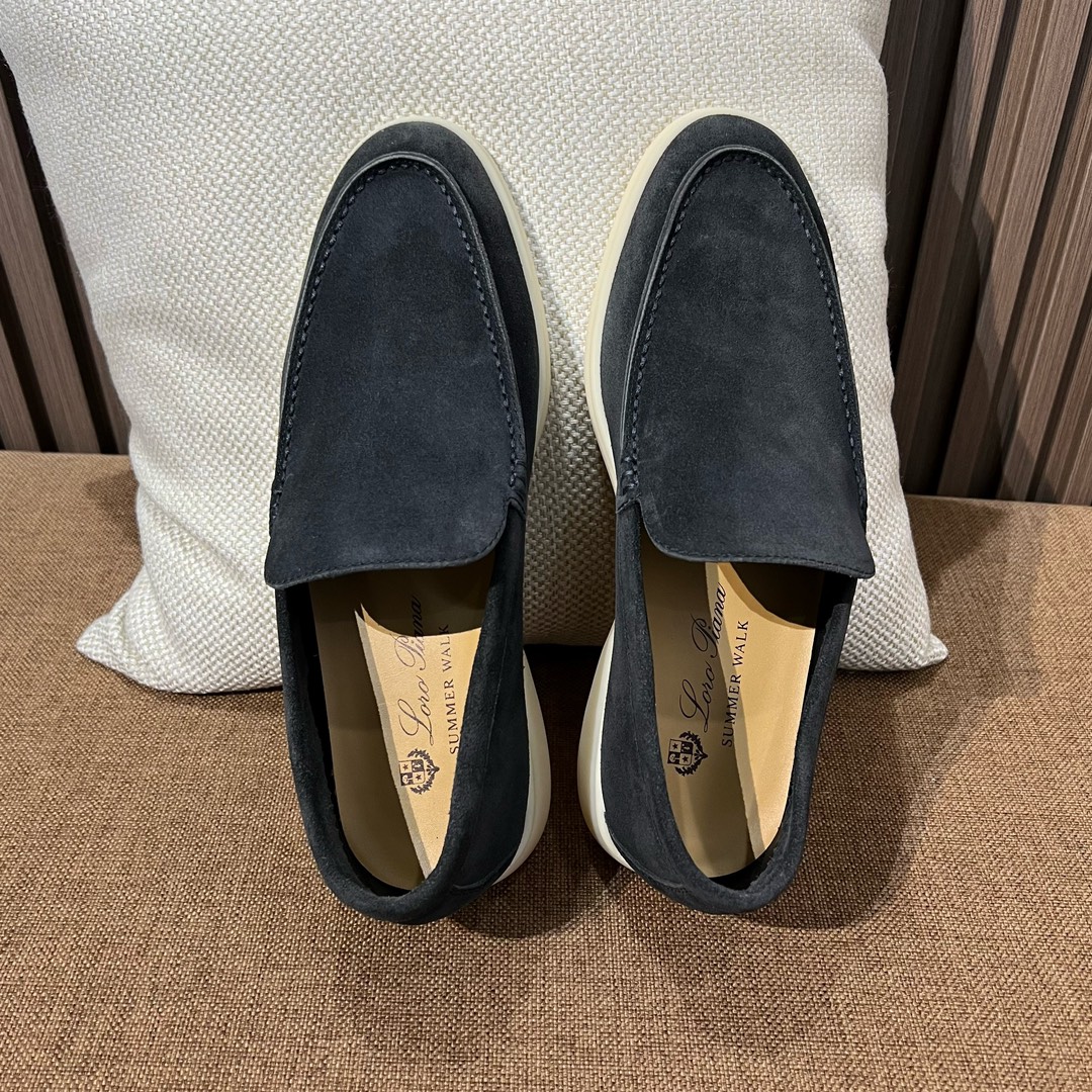 Réplica 2024
 Loro Piana Barato
 Zapatos Loafers Blanco Hombres Cuero de vaca Piel fetal Caucho