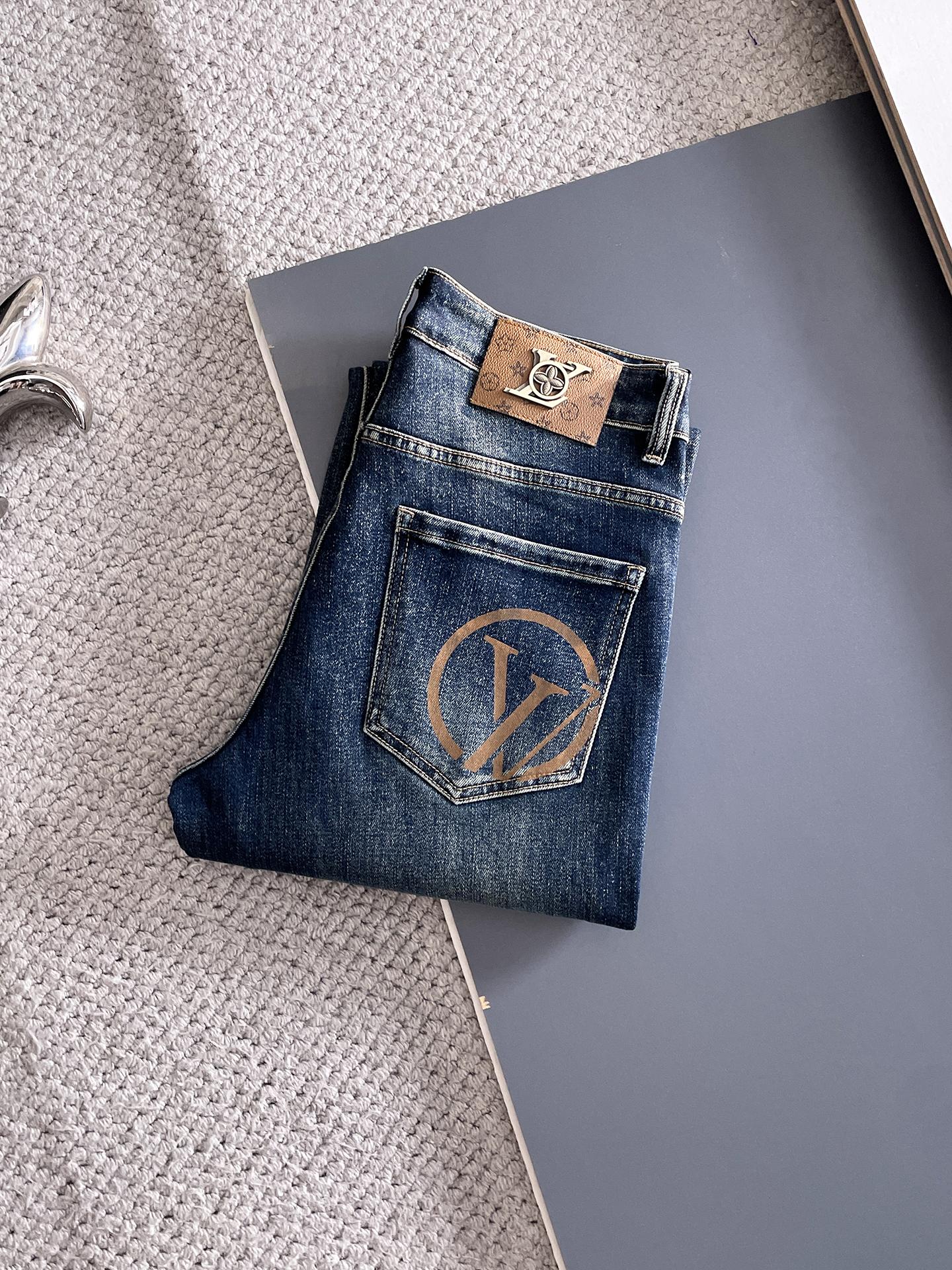 P130 Louis Vuitton🔥 Jeans nuevos otoño/invierno 25ss Tejido de alta elasticidad, tela de lavado de alta gama importada…