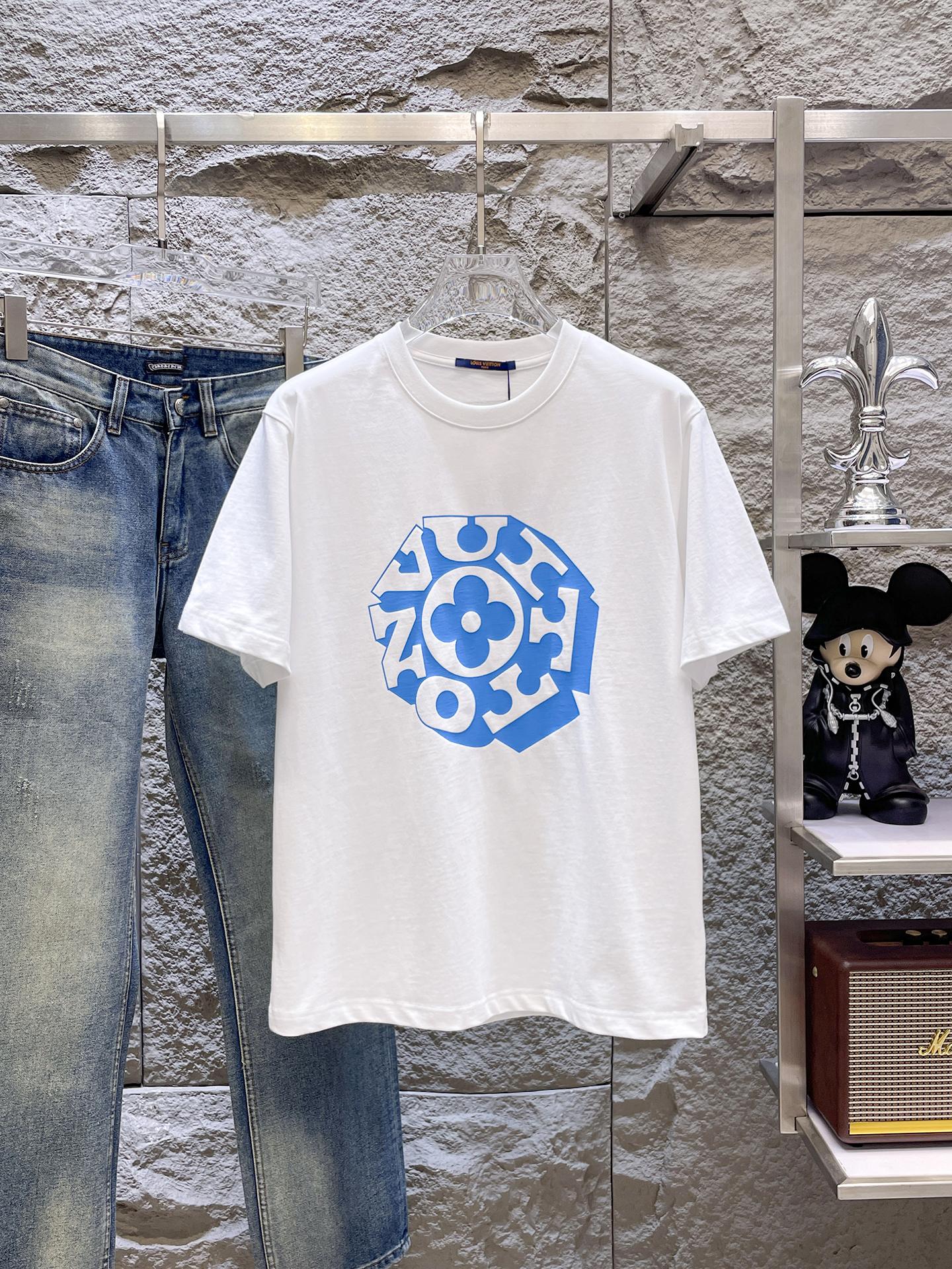 P95 Louis Vuitton 2026ss nueva camiseta de cuello redondo de manga corta de primavera/verano, llegada importante, versi…
