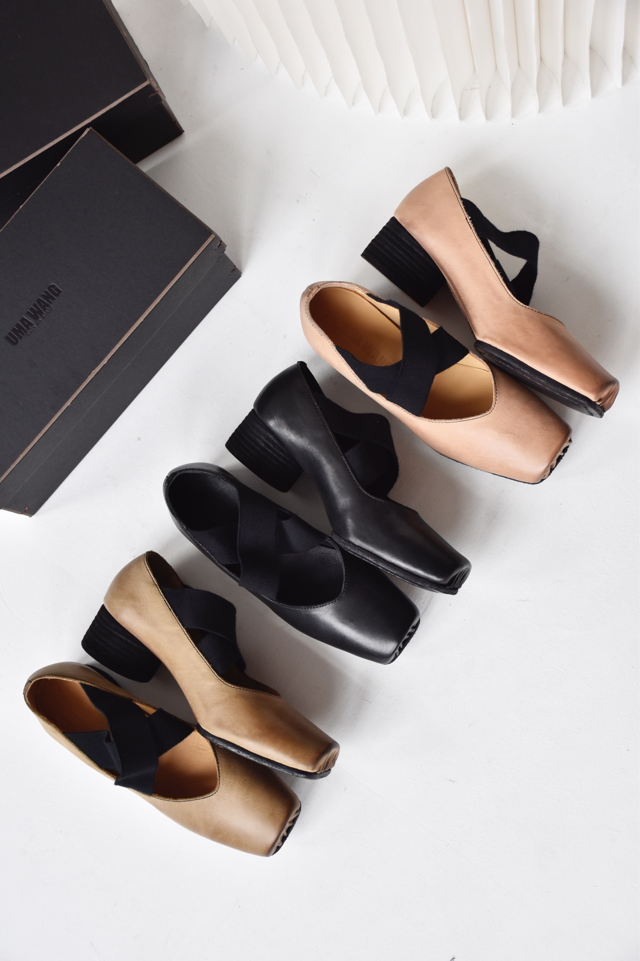 UMA WANG Dark Style Ballet Shoes with 4.5cm Heel - Comfortable & Stylish