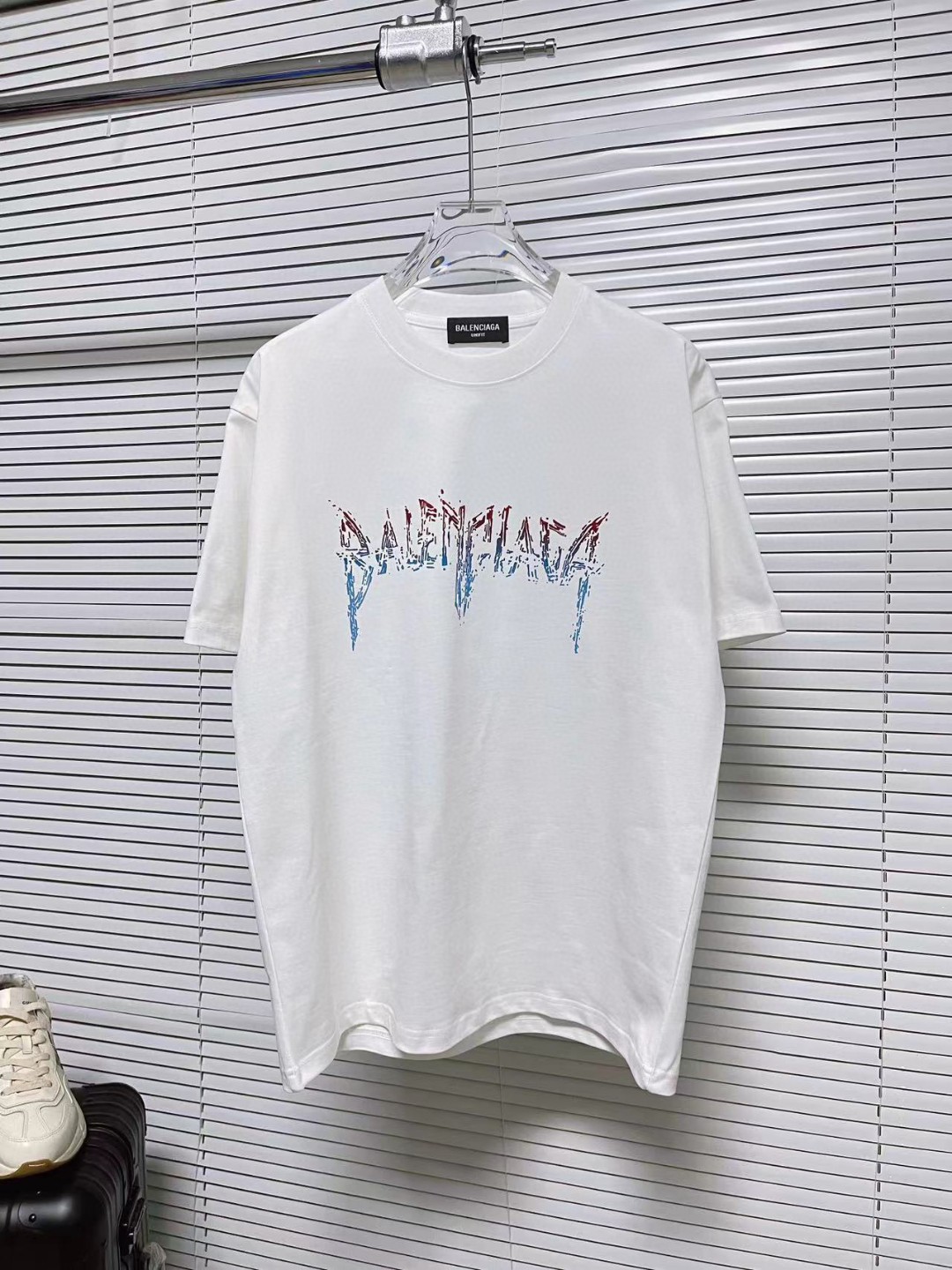 Balenciaga Odzież T-Shirt Czarny Biały Drukowanie Unisex Krótki rękaw