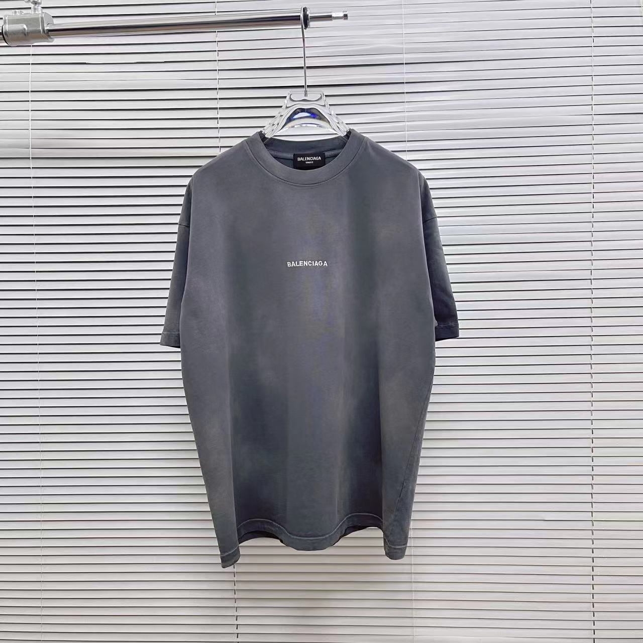 Balenciaga Ropa Camiseta Negro Gris Universal para hombres y mujeres Colección de verano Manga corta