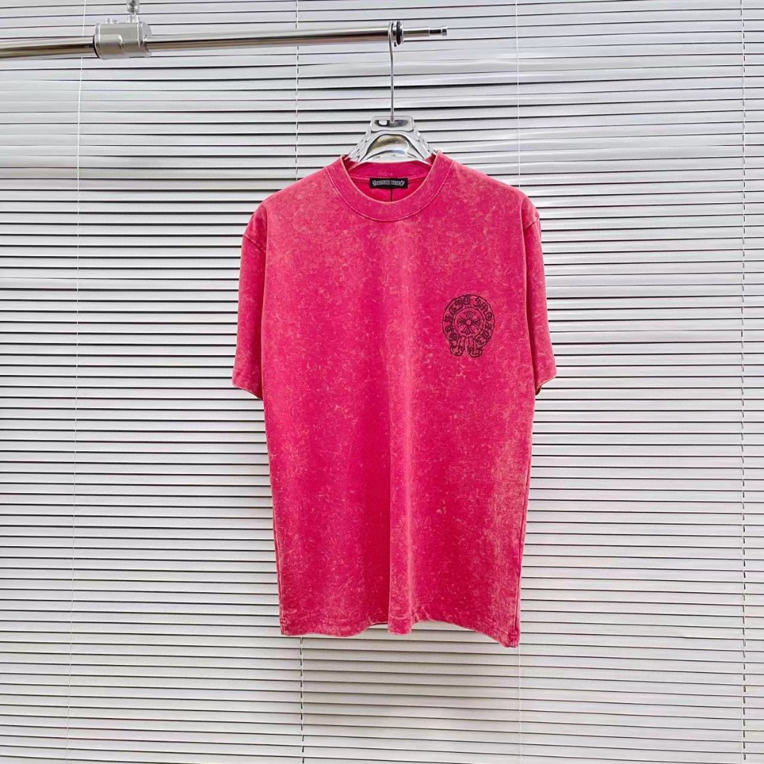 Chrome Hearts Ropa Camiseta Negro Gris Caqui Rojo Impresión Universal para hombres y mujeres Colección de verano Manga corta