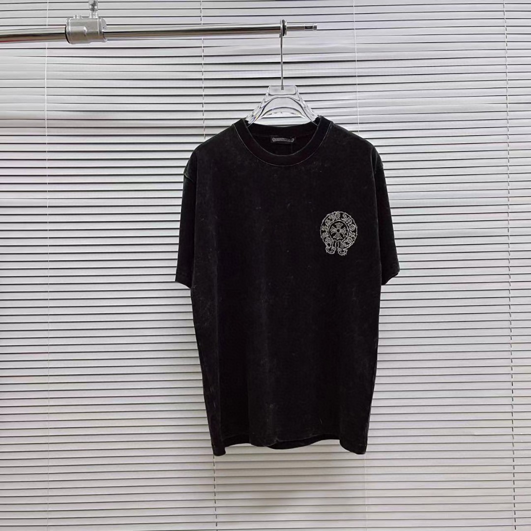 Chrome Hearts Ropa Camiseta Negro Gris Caqui Rojo Impresión Universal para hombres y mujeres Colección de verano Manga corta