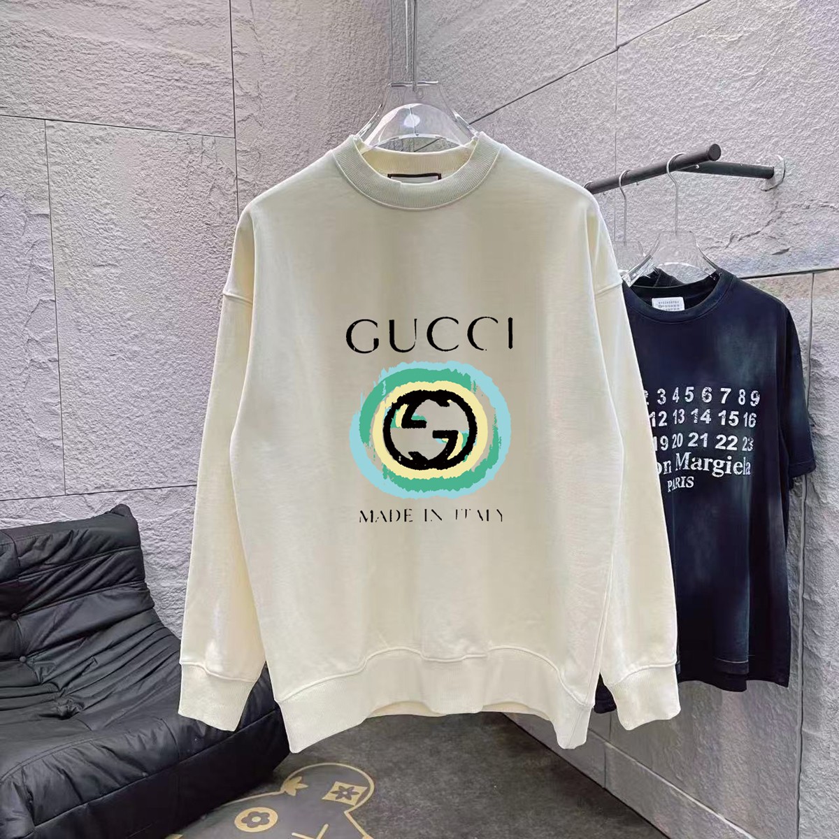 GUCC* Nuevo modelo de otoño/invierno 2024, sudadera con cuello redondo con estampado de logotipo de letras personalizad…