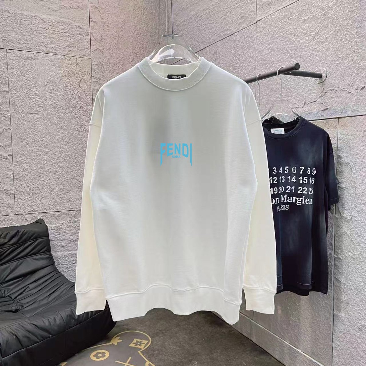 FD Fendi otoño/invierno 2024 nuevo diseño, estampado de letras logo personalizado, tela personalizada, sudadera con cue…