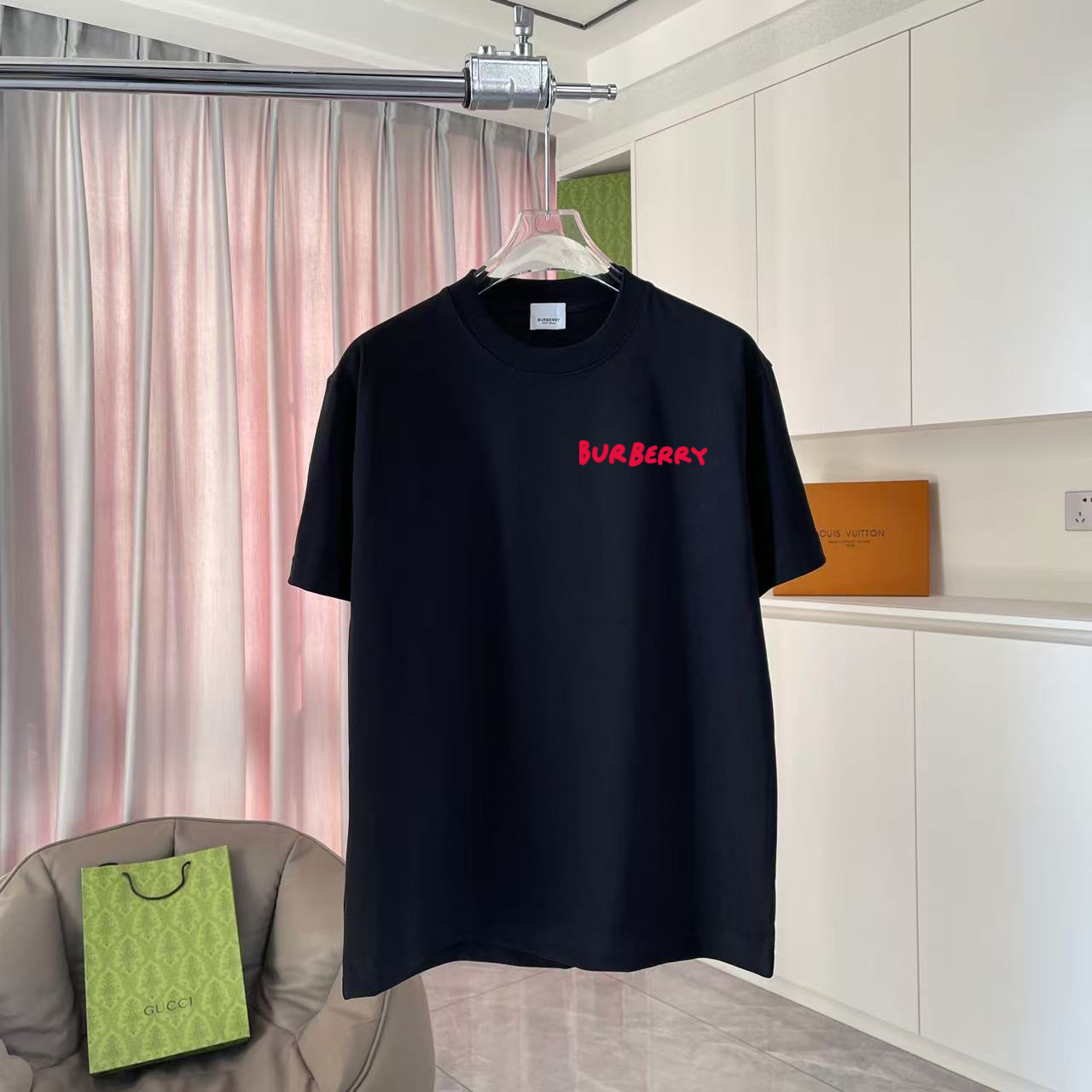 BUR Burberry 2025 primavera y verano nuevo estilo impresión de logotipo de letra personalizada tela personalizada 300 g…