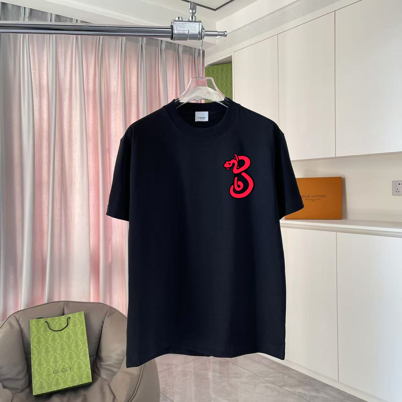 BUR Burberry 2025 primavera y verano nuevo estilo impresión de logotipo de letra personalizada tela personalizada 300 g…