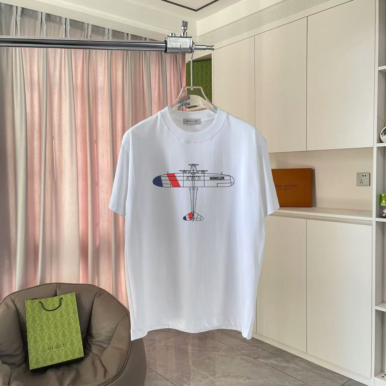 Moncle* Montclair 2025 primavera-verano nuevo estilo, estampado de logo personalizado, tejido personalizado 300, camise…