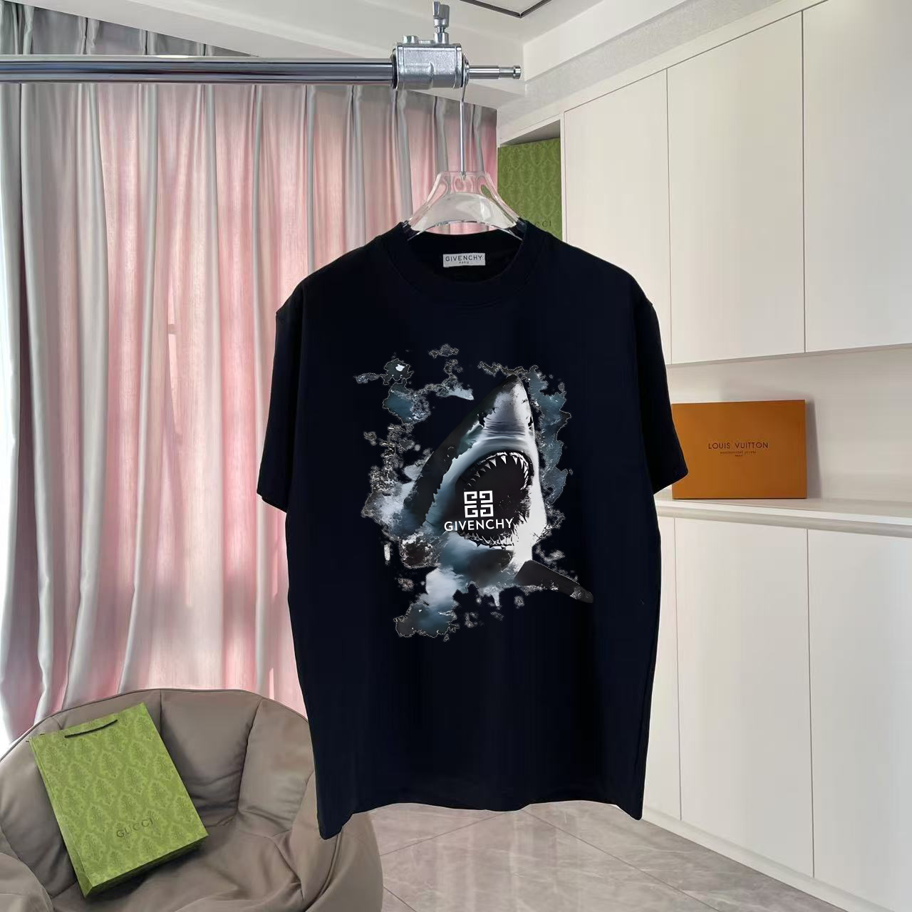 GVC*2025 nuevo estilo de verano, impresión de logotipo de letra personalizada, tela personalizada 300 g, camiseta de ma…