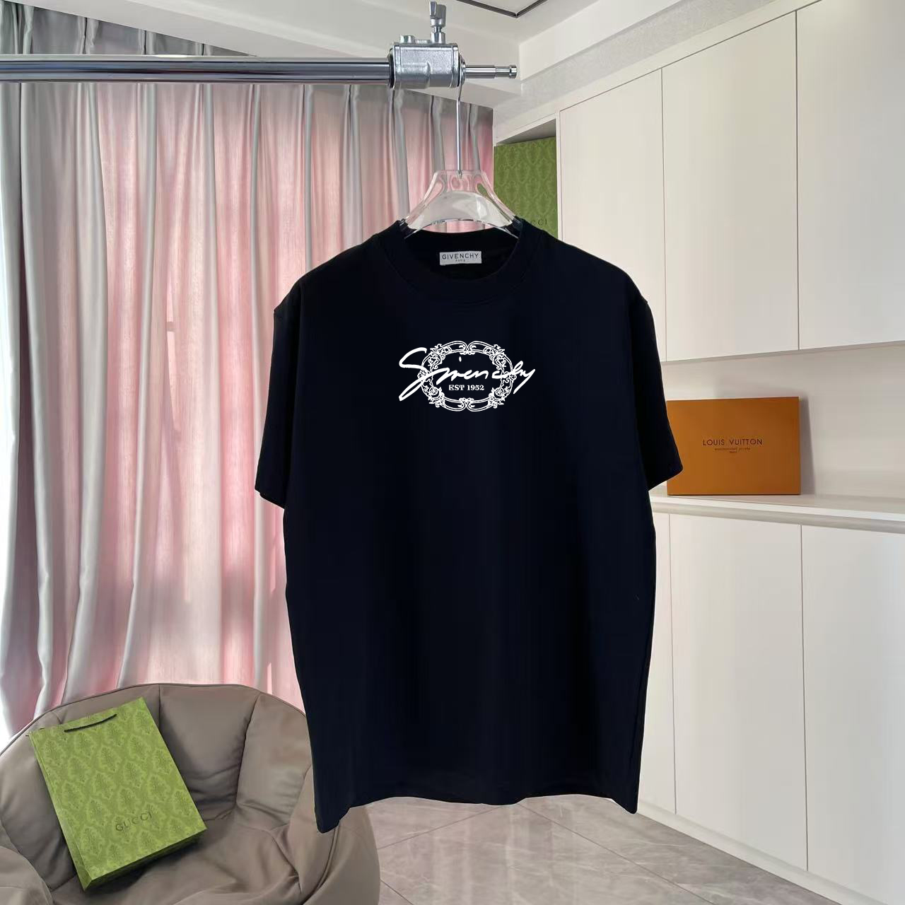 GVC*2025 nuevo estilo de verano, impresión de logotipo de letra personalizada, tela personalizada 300 g, camiseta de ma…