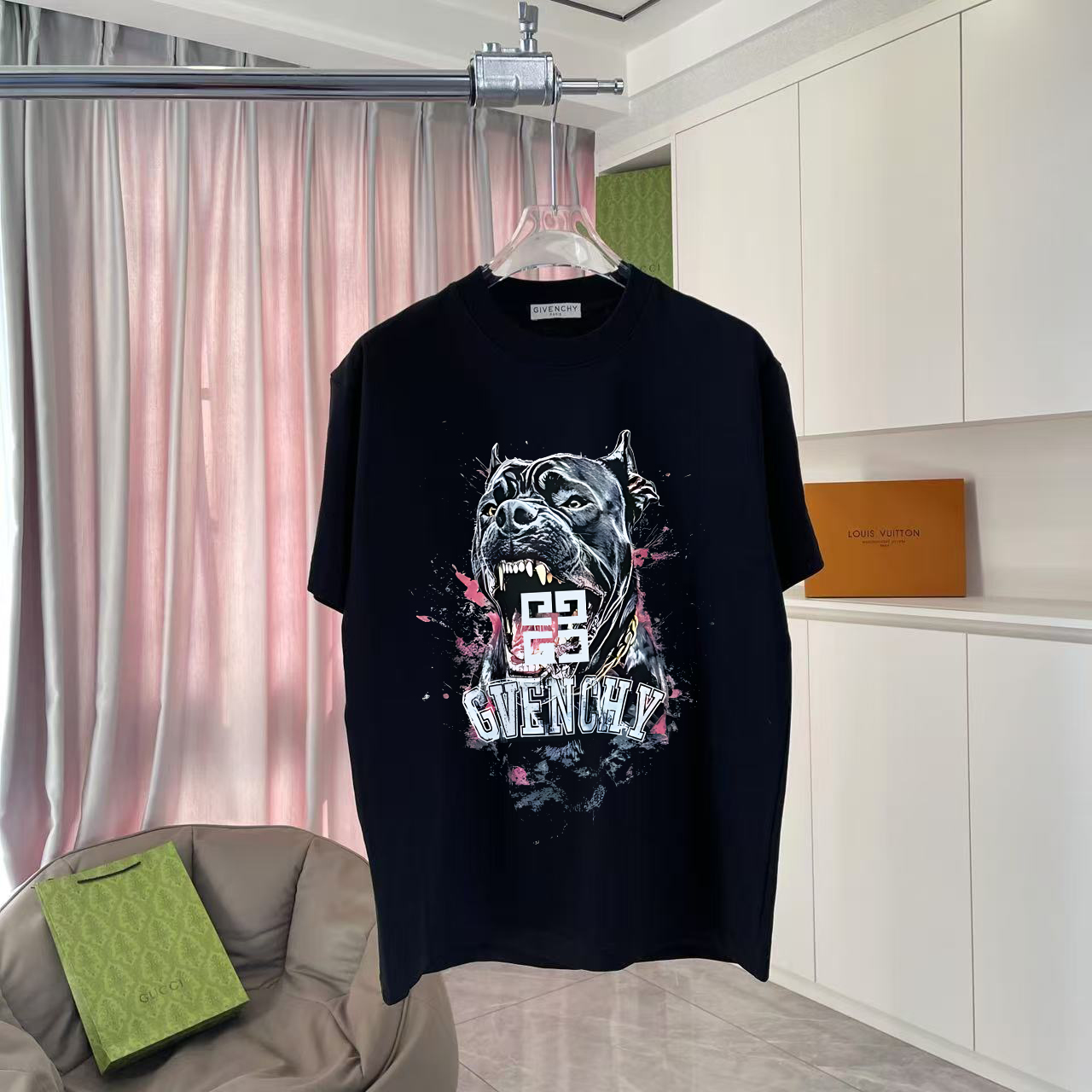 GVC*2025 nuevo estilo de verano, impresión de logotipo de letra personalizada, tela personalizada 300 g, camiseta de ma…