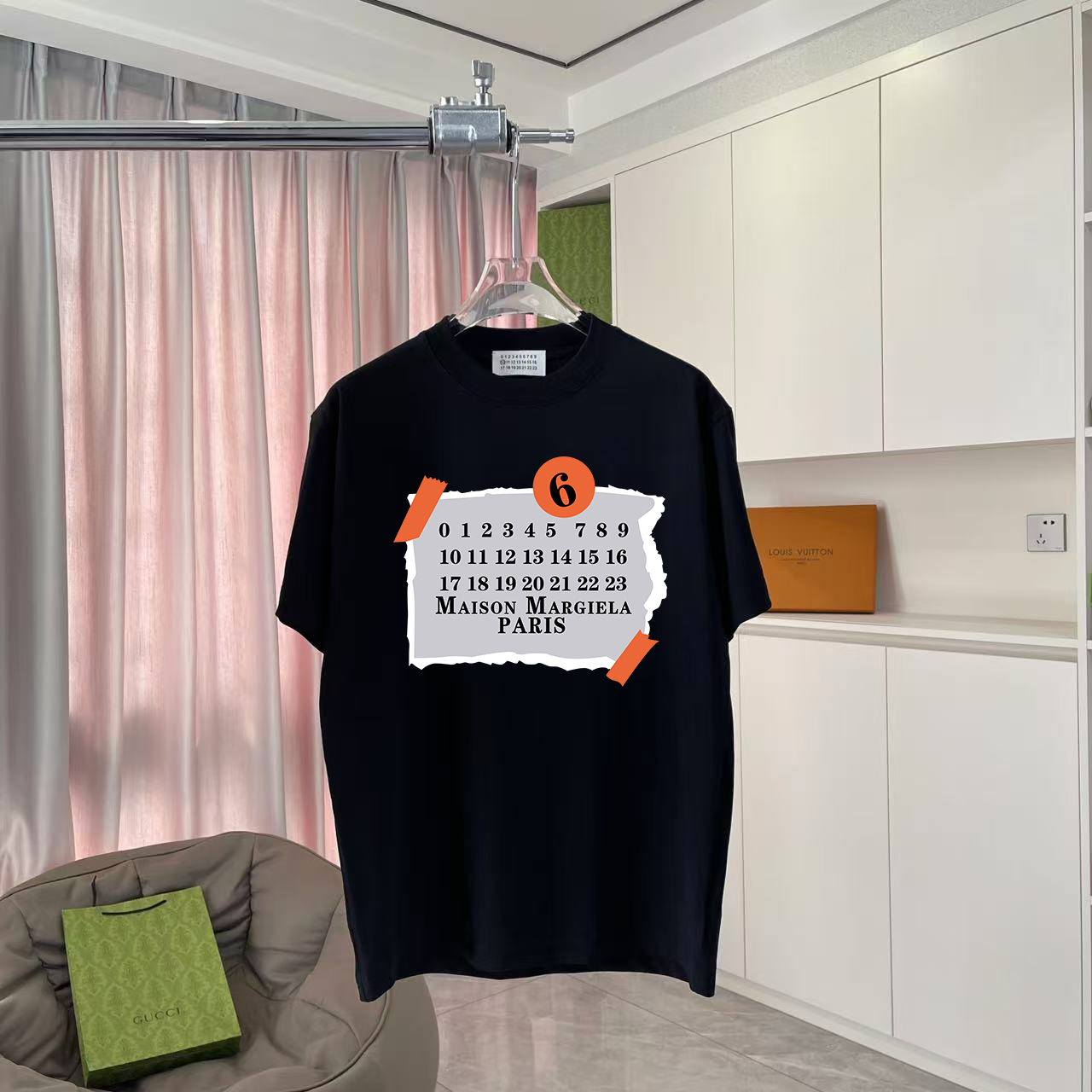 MM6 Margiela 2025 verano nueva temporada, estampado de logo personalizado, tejido personalizado 300g, camiseta de manga…
