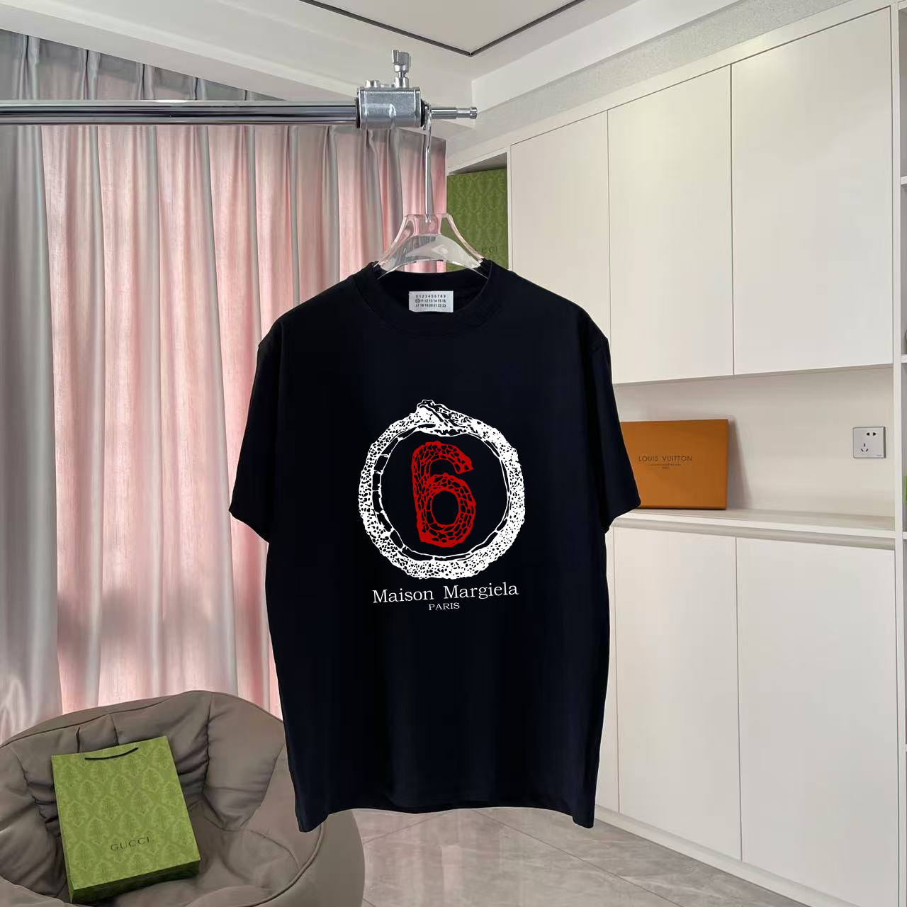 MM6 Margiela 2025 verano nueva temporada, estampado de logo personalizado, tejido personalizado 300g, camiseta de manga…