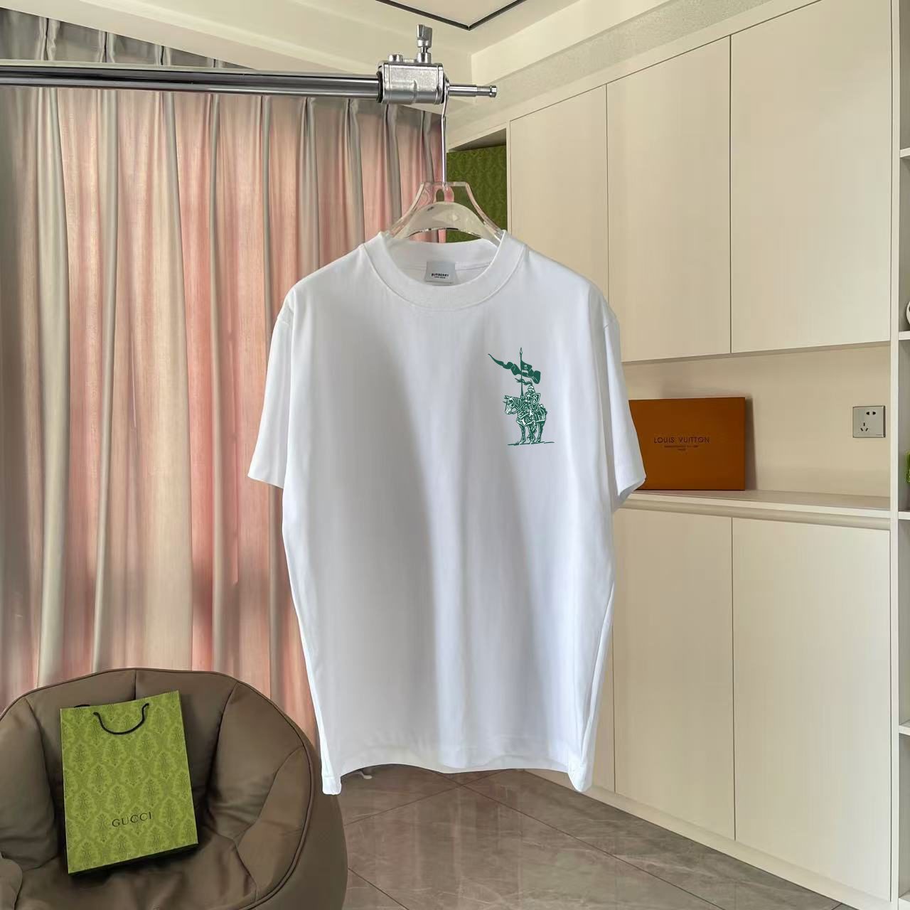 BUR Baoli 2025 nuevo estilo de verano impresión de logotipo de letra personalizada tela personalizada 300 g camiseta de…
