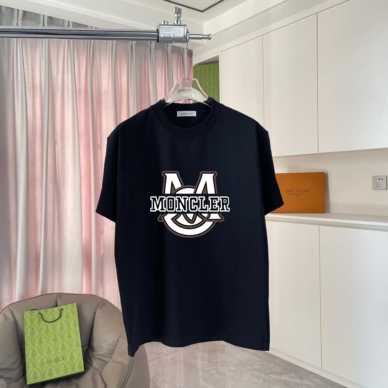 Moncle* Montclair 2025 nueva temporada de verano, estampado de logotipo personalizado, tejido personalizado de 300g, ca…