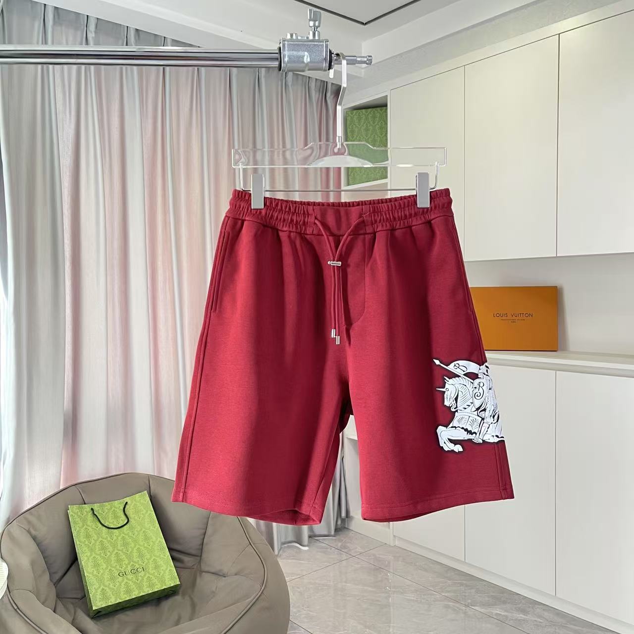 BUR Burberry 2025 nuevos pantalones cortos de verano, bordado con logo de letra personalizado, tela personalizada 350 g…