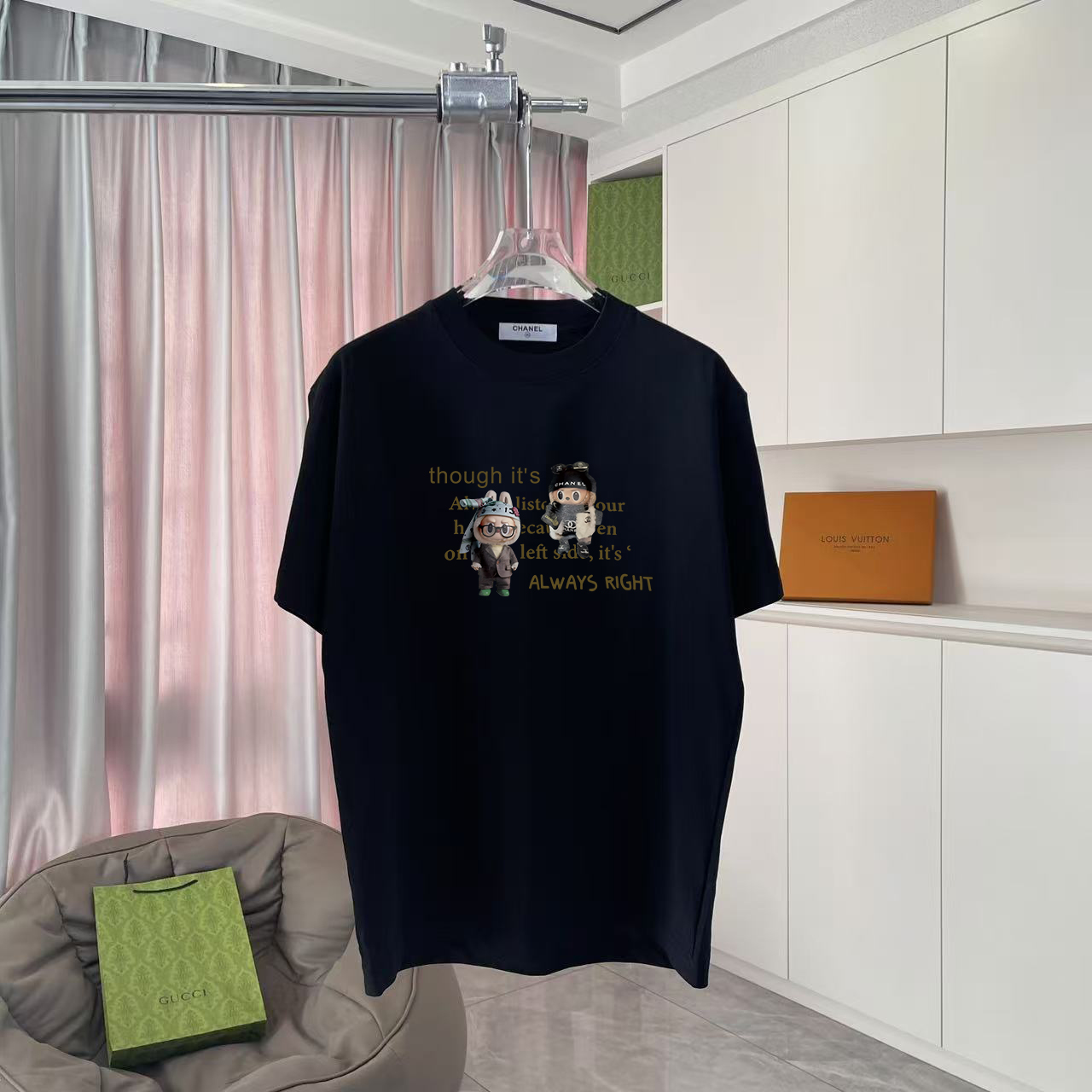 CHANE*Xiaoxiang 2025 nueva colección de otoño Camiseta de manga corta con estampado de logo de doble C, tejido personal…