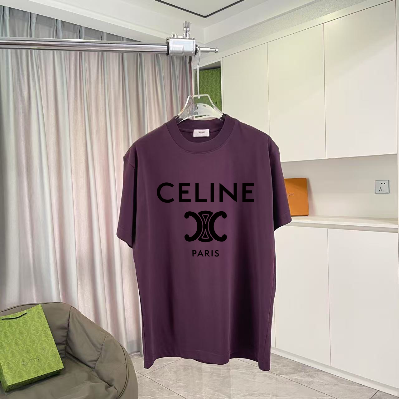 Celine Celine 塞琳 2026夏季新款 个性字母logo印花 定制面料300g 短袖t恤